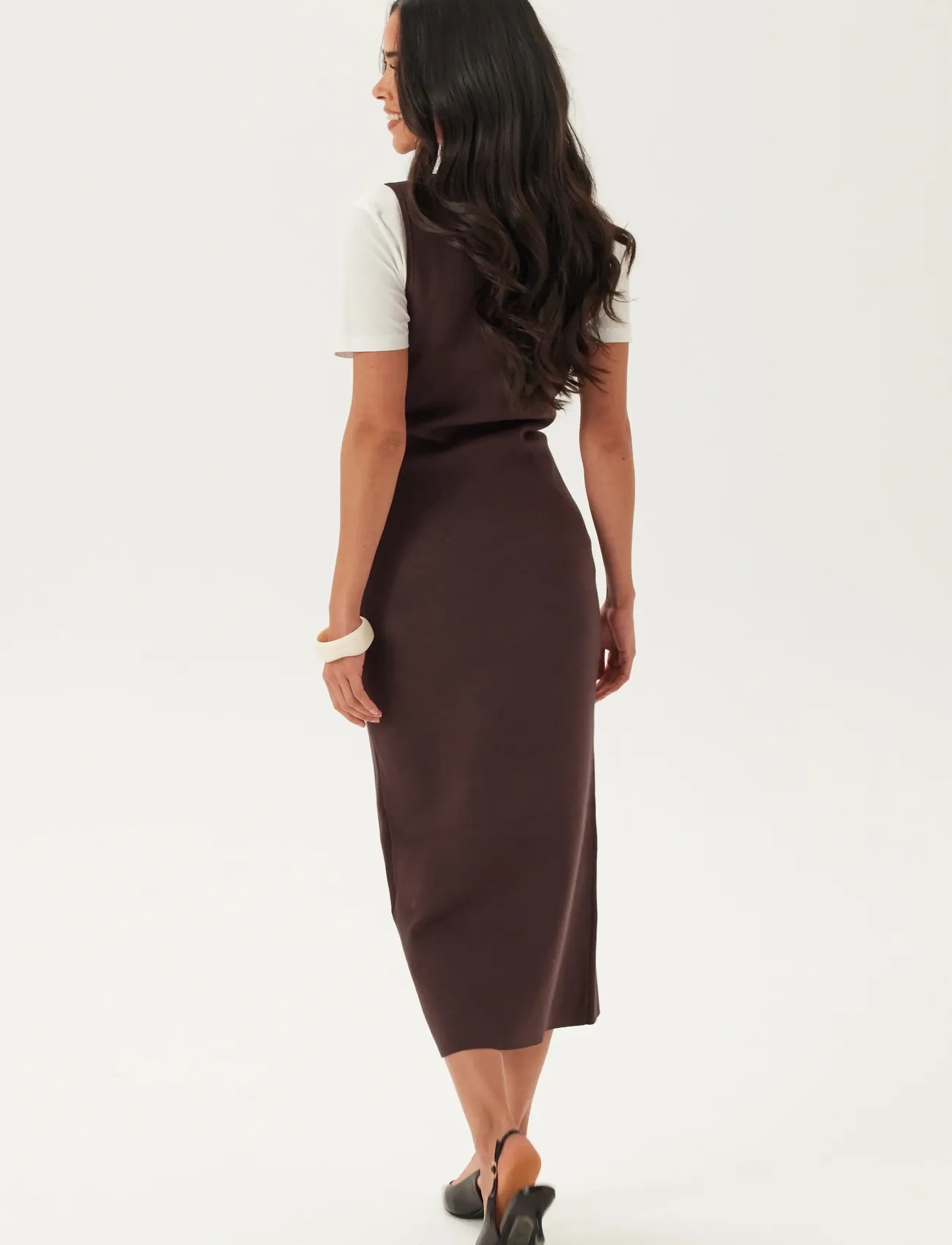 Bubbleroom - Knitted Vest Dress - cocktailkjoler - brown - 4
