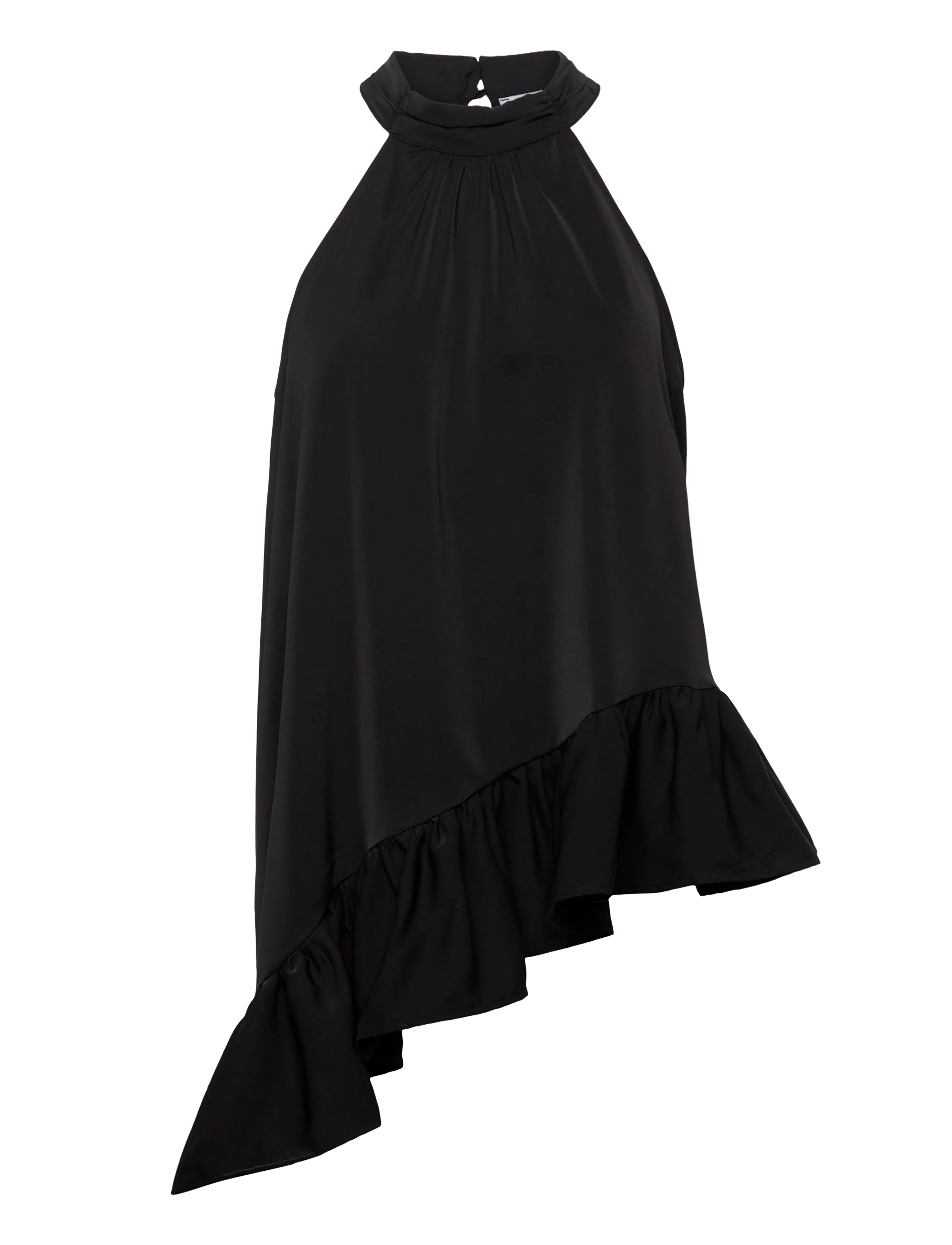 Bubbleroom Asymmetric Halter Neck Blouse - Kleidung - BLACK / black