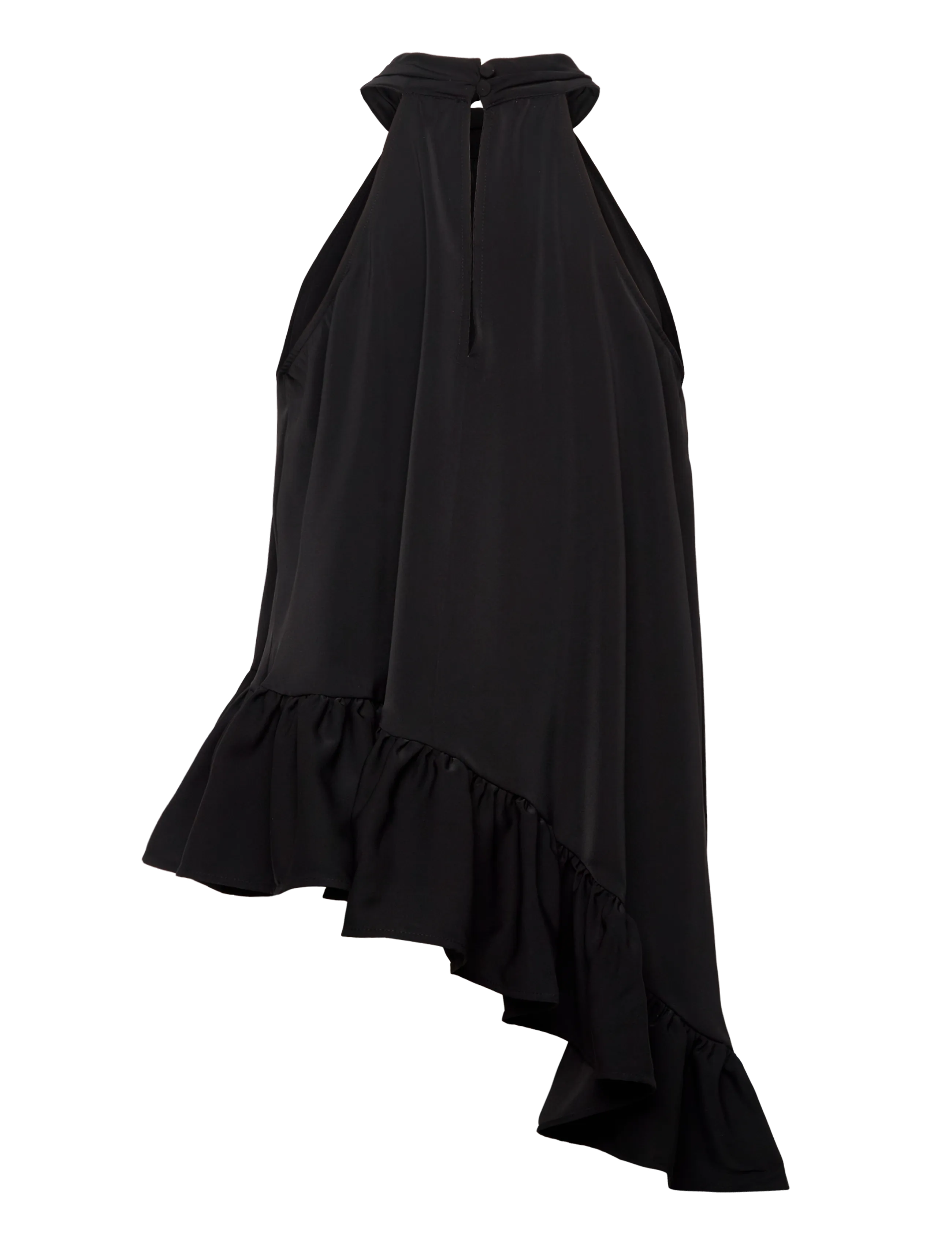Bubbleroom - Asymmetric Halter Neck Blouse - varrukateta pluusid - black - 2