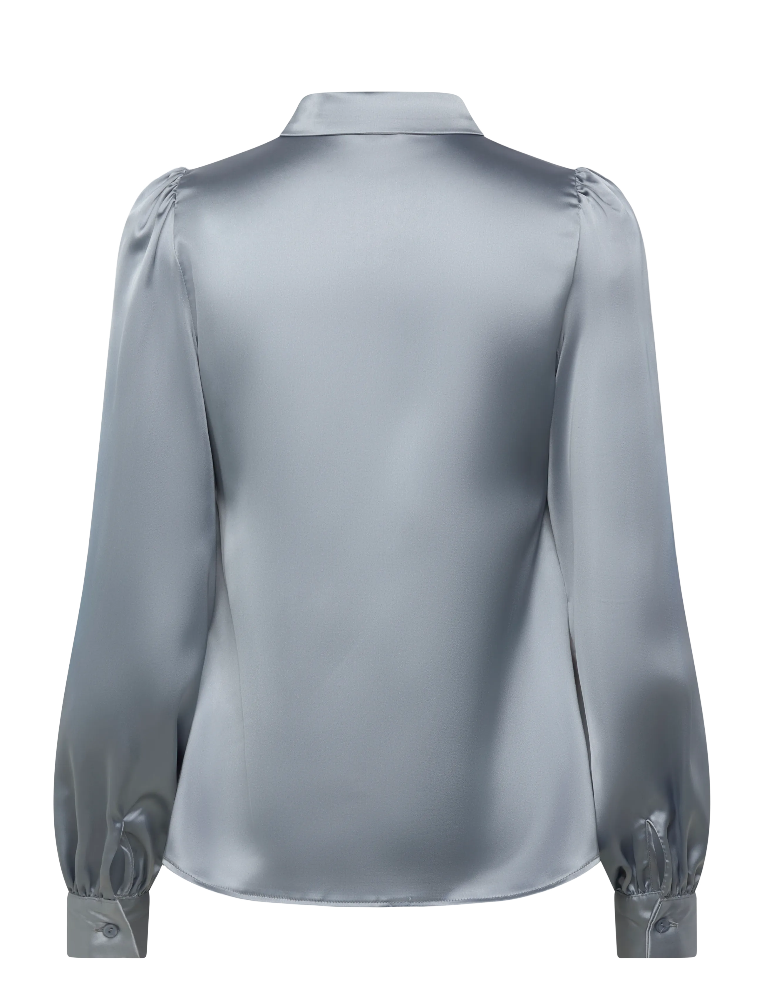 Bubbleroom - Puff Sleeve Satin Shirt NÄRMARKNAD - overhemden met lange mouwen - dusty blue - 2