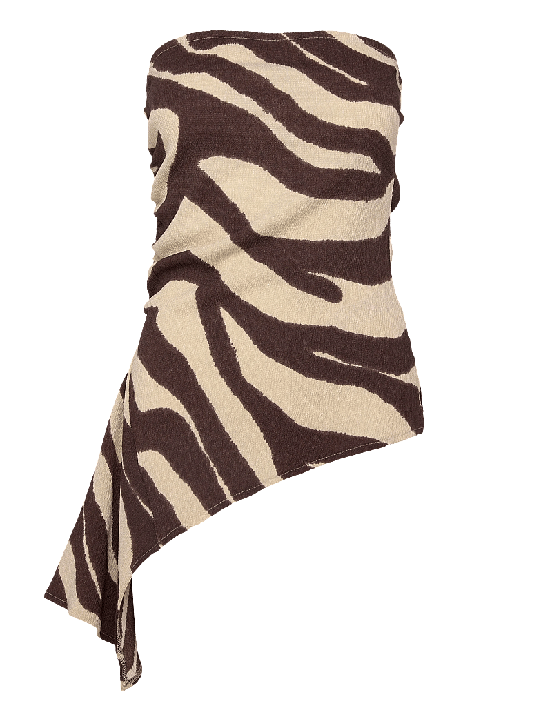 Bubbleroom - Structure Bandeau Top - crop tops - brown/patterned - 1