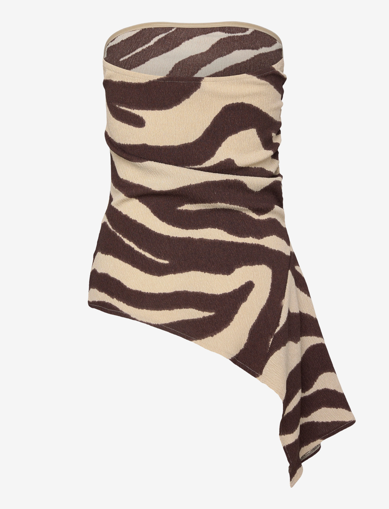 Bubbleroom - Structure Bandeau Top - crop tops - brown/patterned - 2