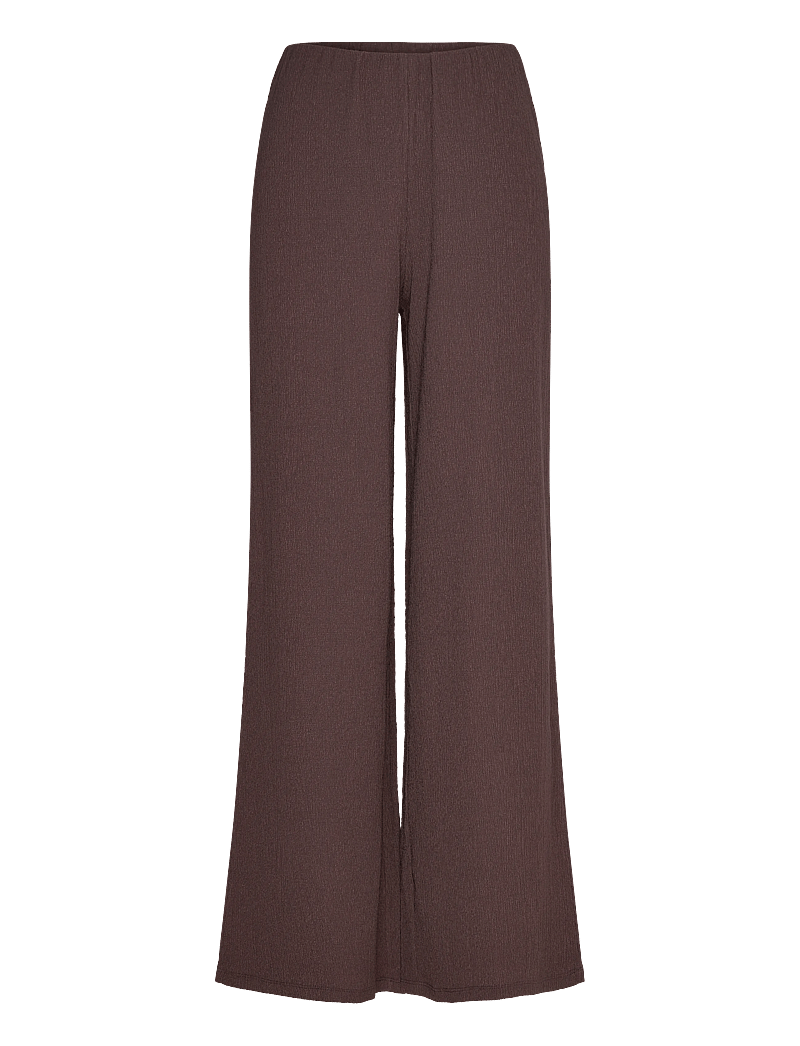 Bubbleroom - Structure Wide Trousers - plačios kelnės - brown - 1