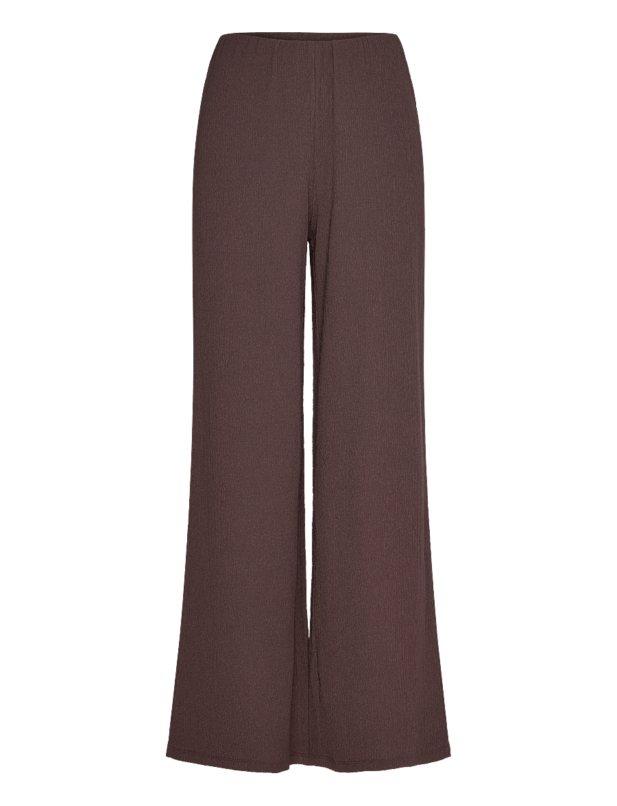 Bubbleroom - Structure Wide Trousers - laia säärega püksid - brown - 1