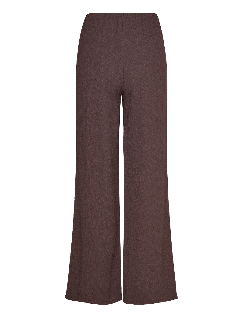 Bubbleroom - Structure Wide Trousers - plačios kelnės - brown - 2