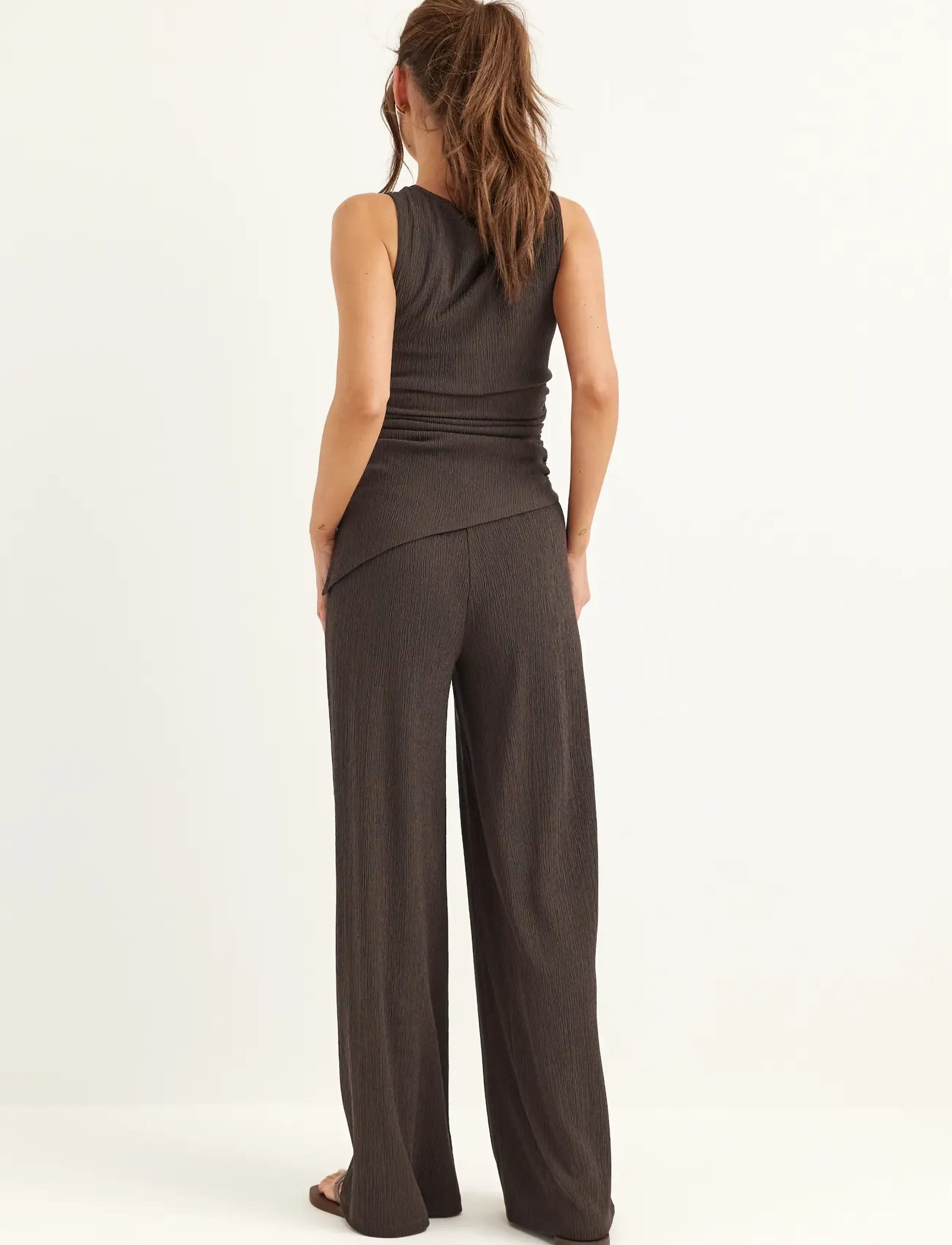 BUBBLEROOM Structure Wide Trousers byxor dam – bild 5