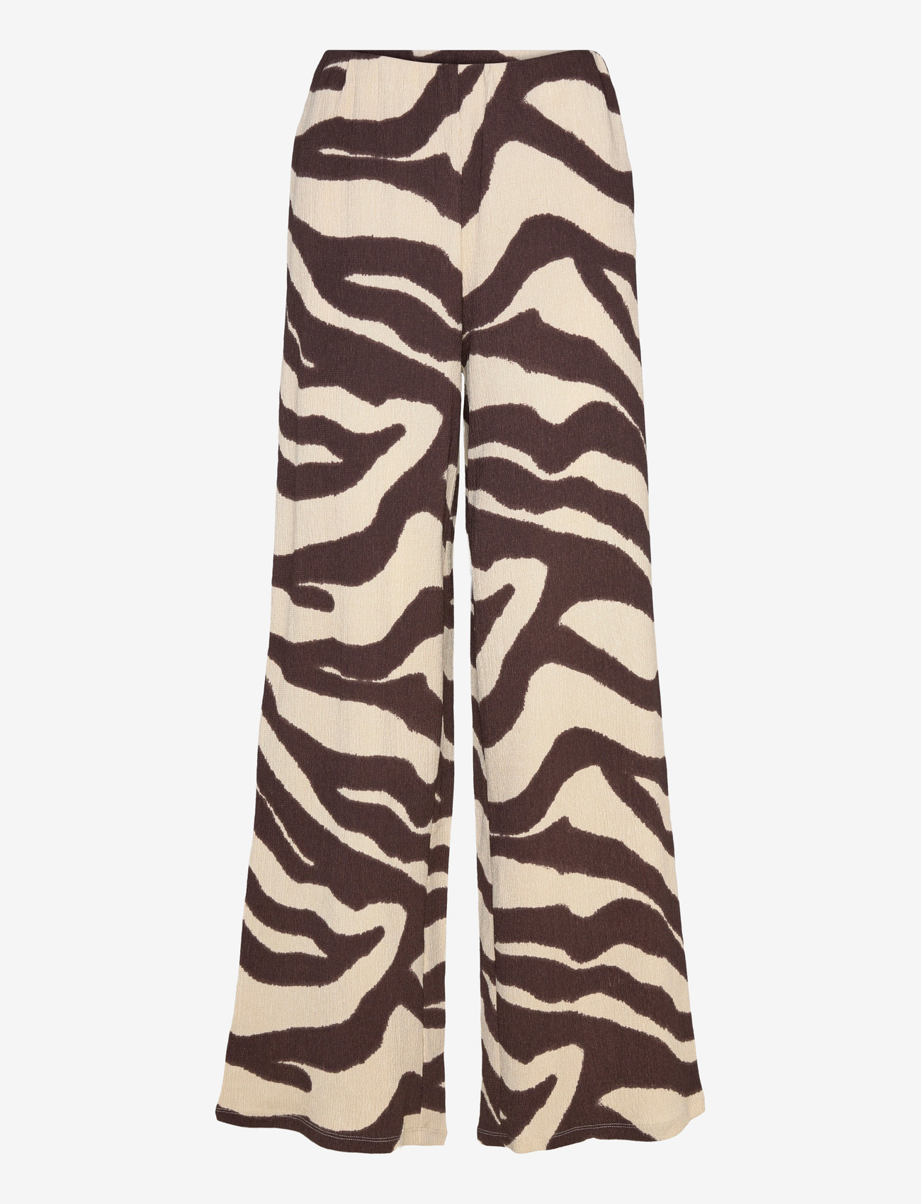 Bubbleroom - Structure Wide Trousers - hosen mit weitem bein - brown/patterned - 1