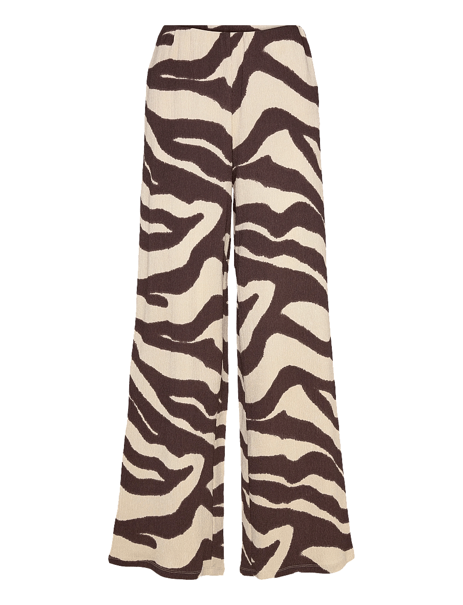 Bubbleroom - Structure Wide Trousers - wide leg trousers - brown/patterned - 1