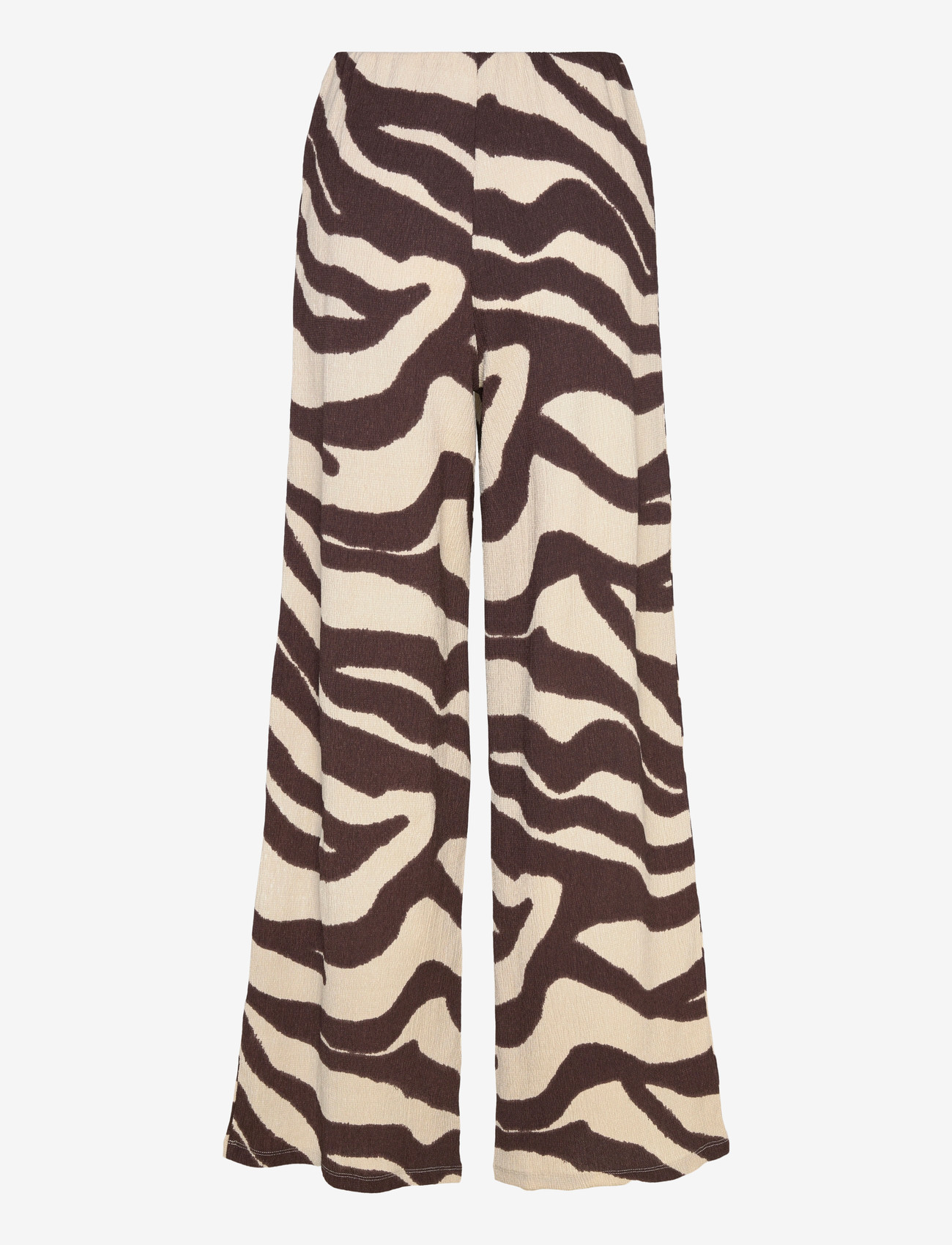 Bubbleroom - Structure Wide Trousers - hosen mit weitem bein - brown/patterned - 2