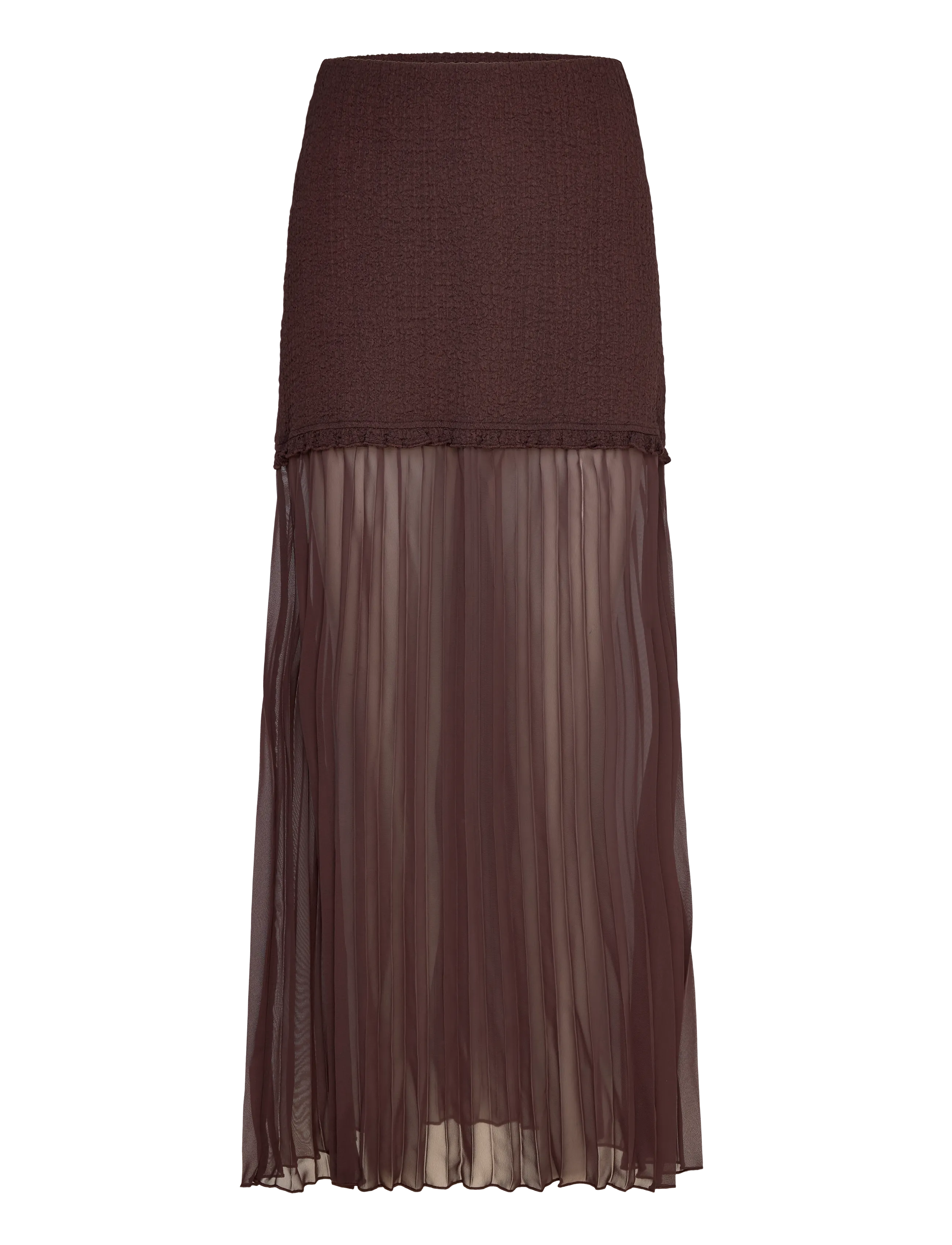 BUBBLEROOM Strucure Combined Maxi Rock Braun - L - Damen