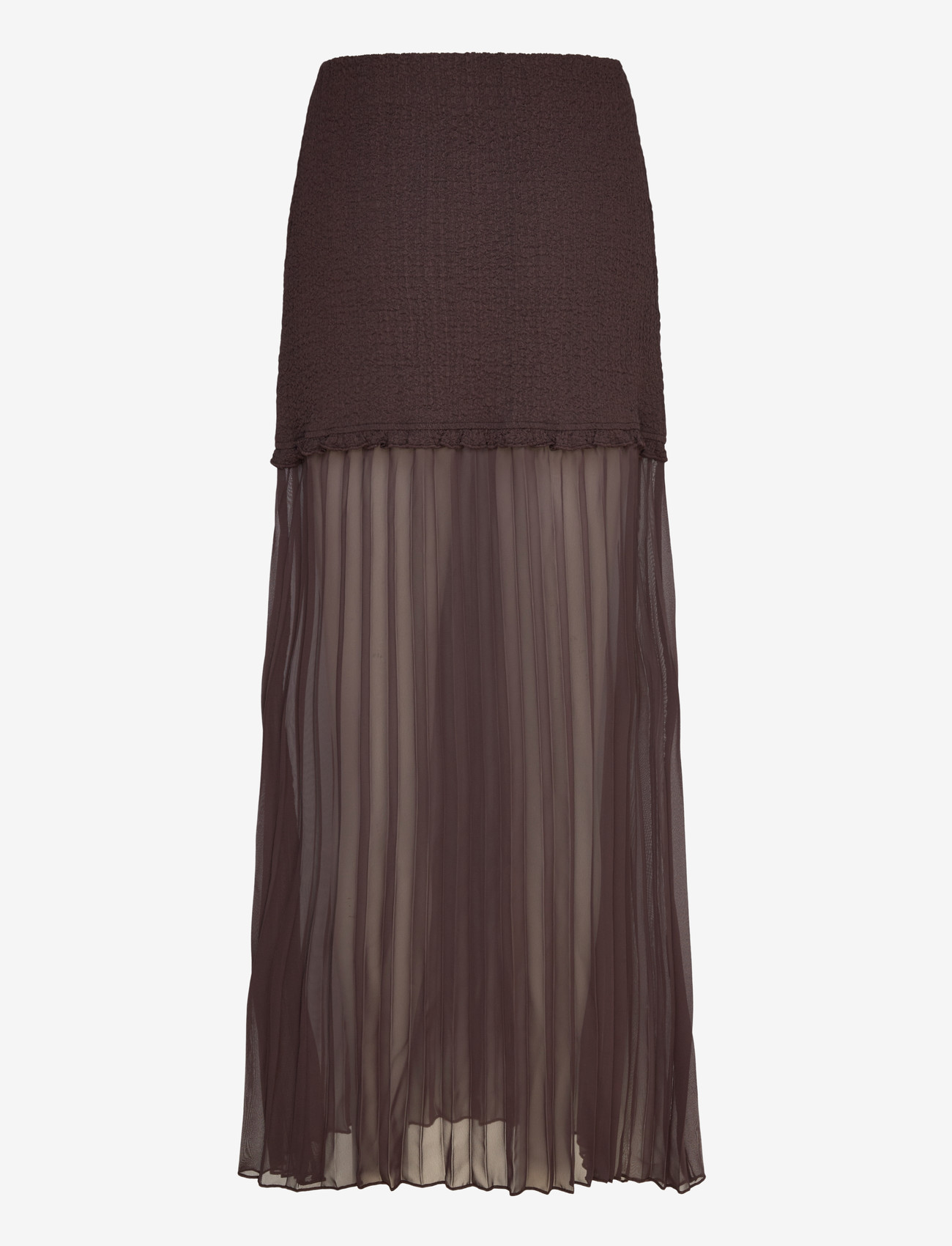 Bubbleroom - Strucure Combined Maxi Skirt - plisserede nederdele - brown - 2