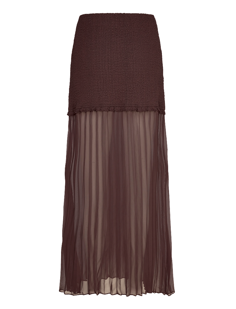 Bubbleroom - Strucure Combined Maxi Skirt - plisserede nederdele - brown - 2