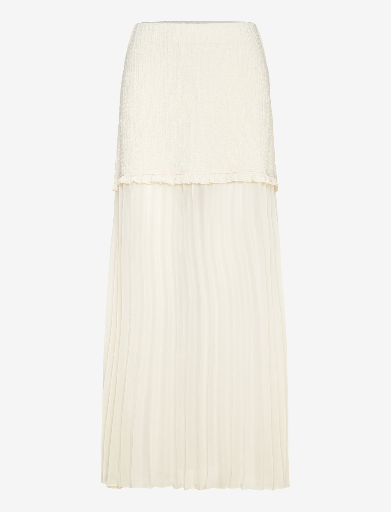 Bubbleroom - Strucure Combined Maxi Skirt - plisserede nederdele - cream - 1