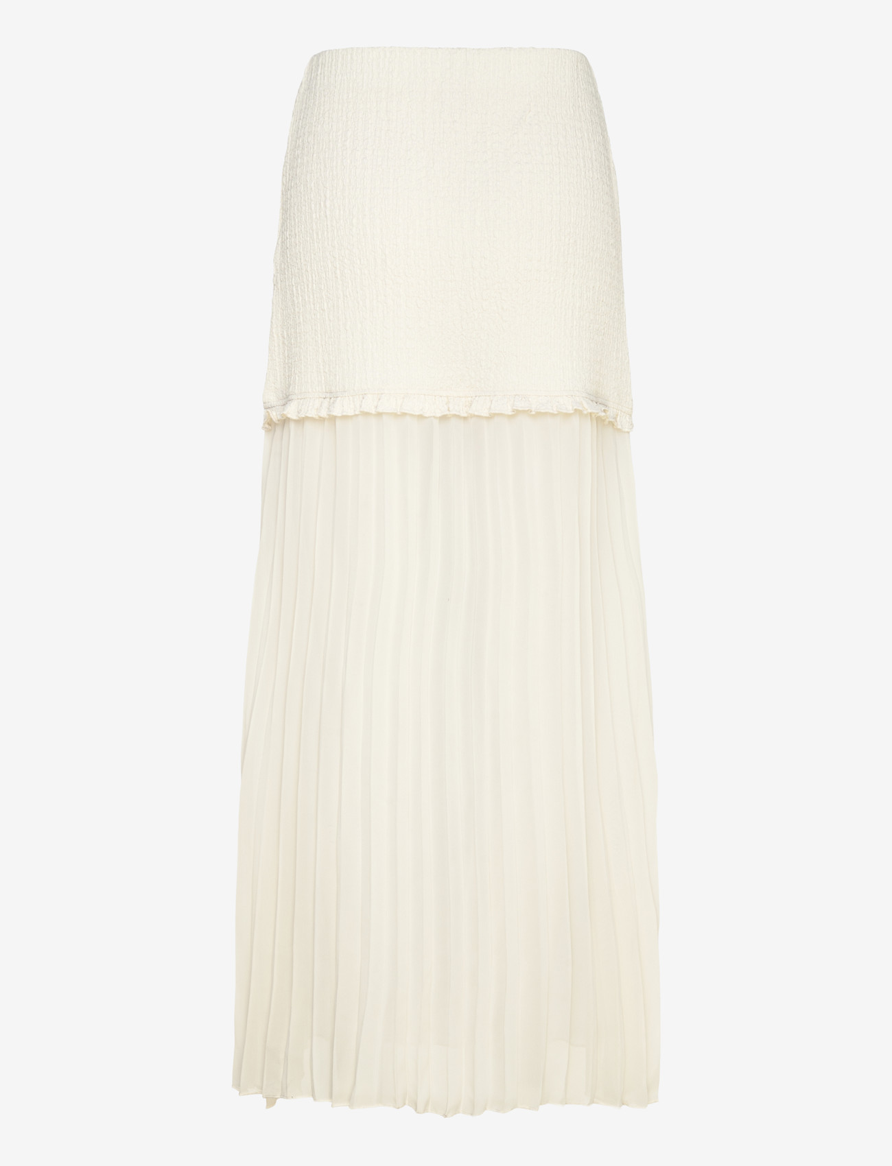 Bubbleroom - Strucure Combined Maxi Skirt - plisserede nederdele - cream - 2