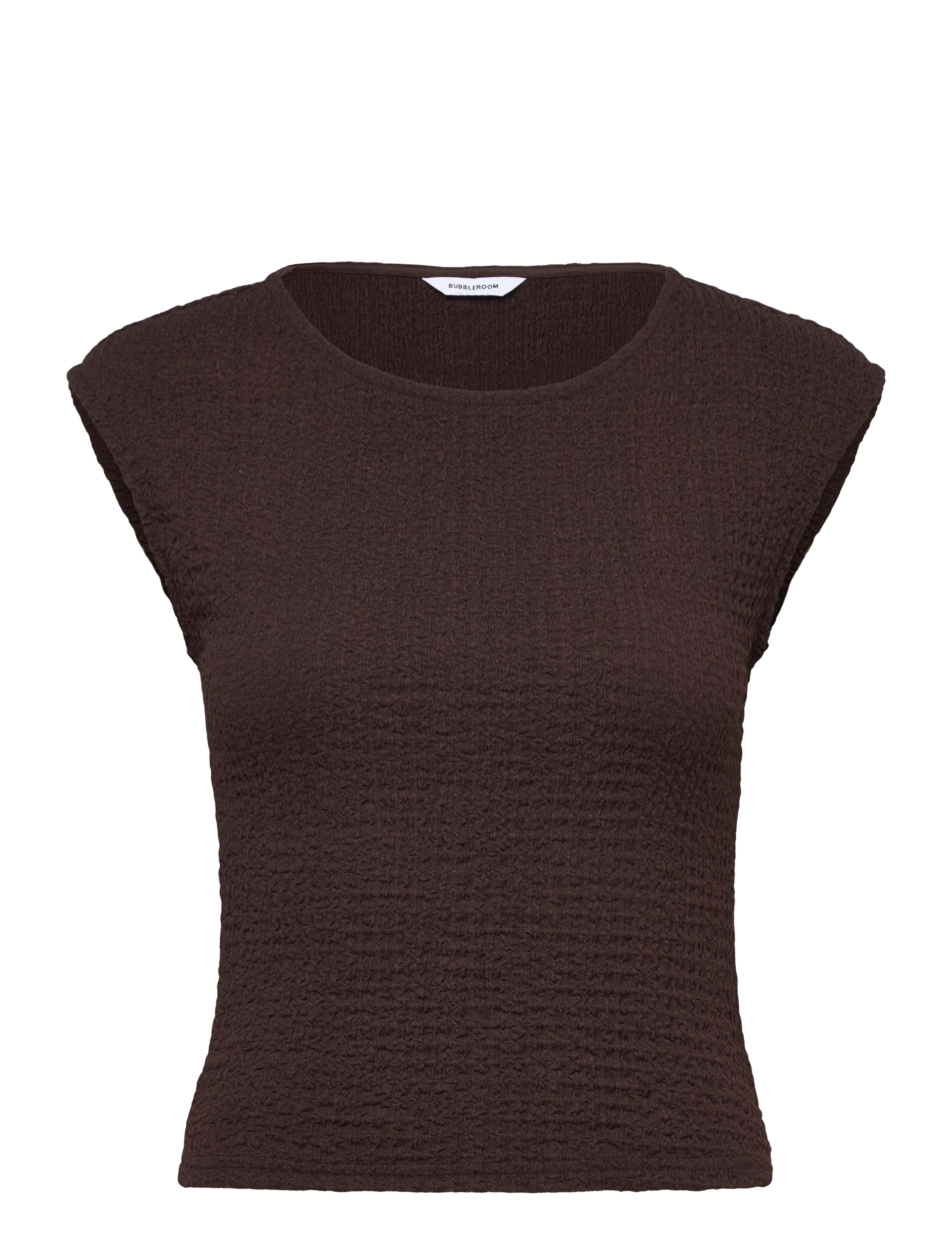 BUBBLEROOM Structure Basecap Sleeve Oberteil Braun - XS - Damen