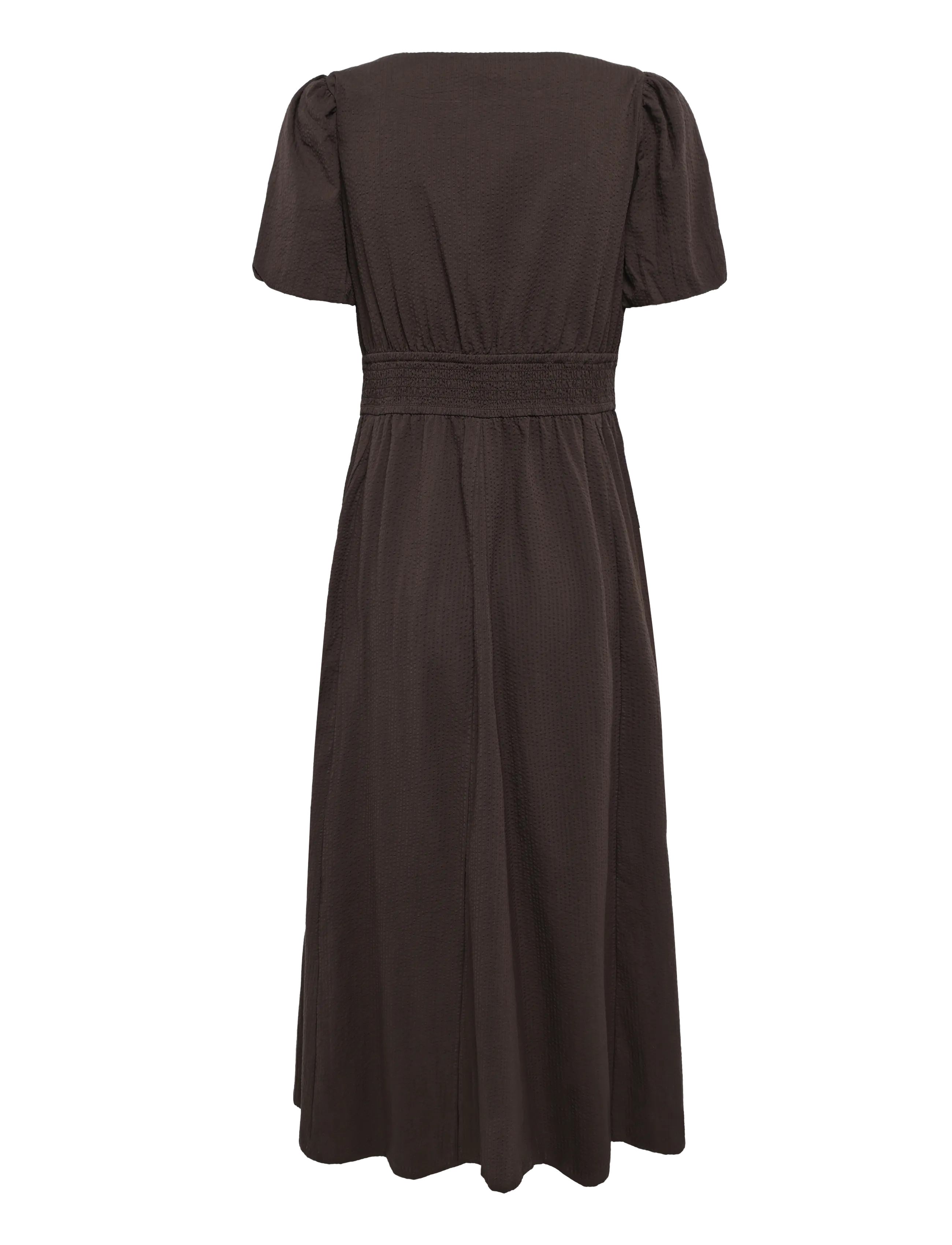 Bubbleroom - Seersucker Midi Dress - sommarklänningar - dark brown - 2