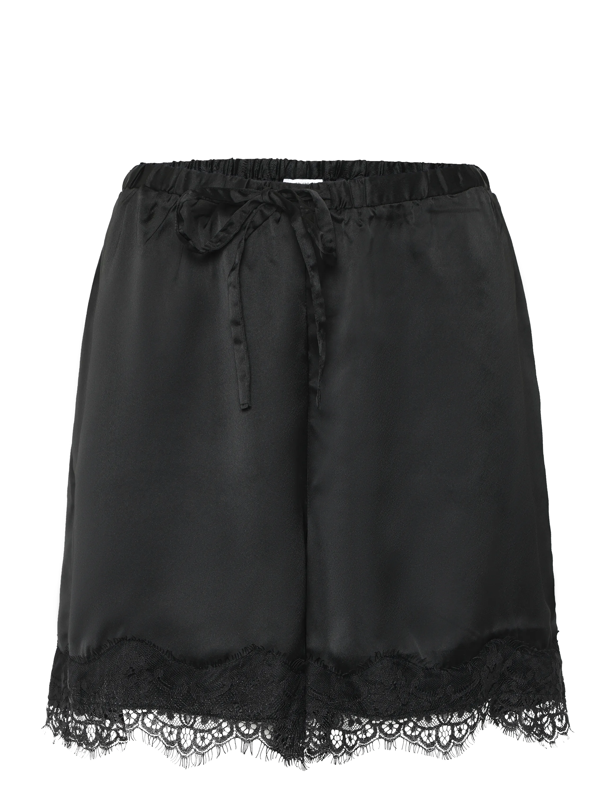 Bubbleroom Satin Lace Shorts - Pysjshorts - BLACK / black
