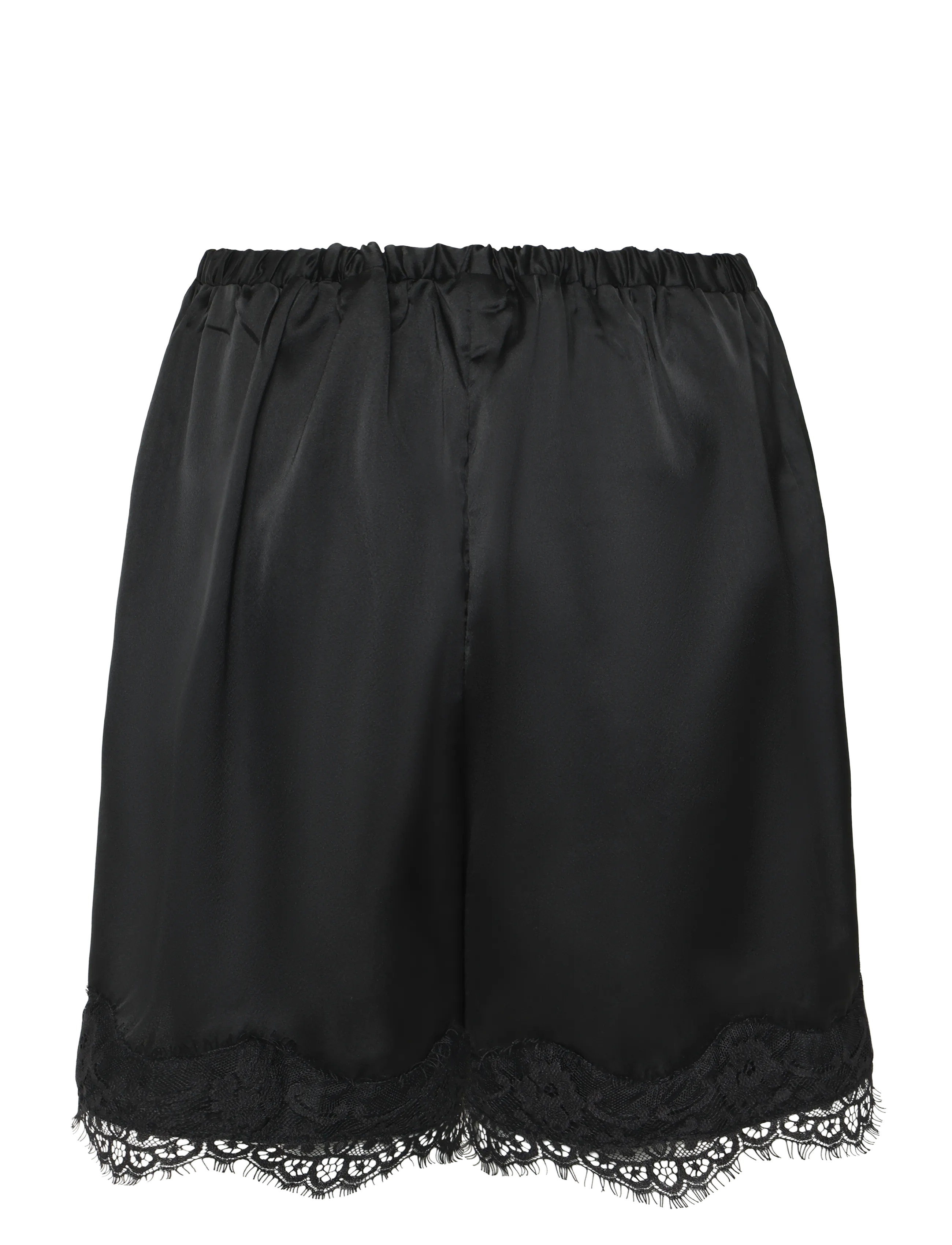 Bubbleroom - Satin Lace Shorts - natshorts - black - 2
