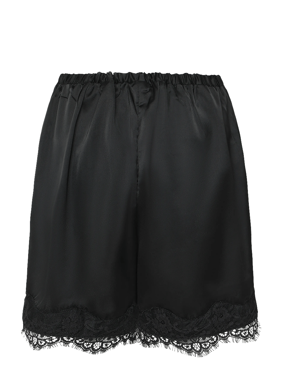 Bubbleroom - Satin Lace Shorts - natshorts - black - 2