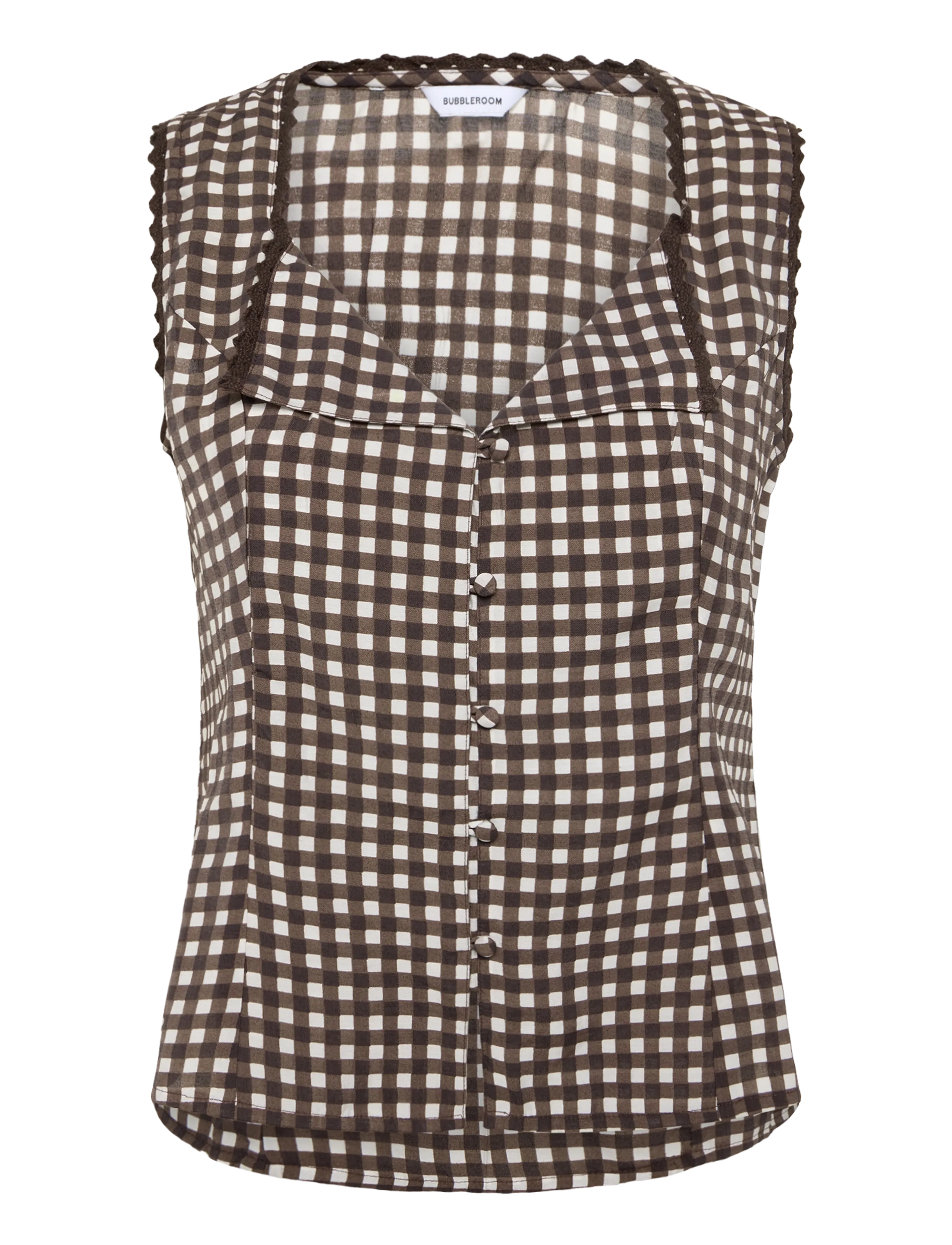BUBBLEROOM Strickjacke Detail Shaped Vest Braun - 34 - Damen