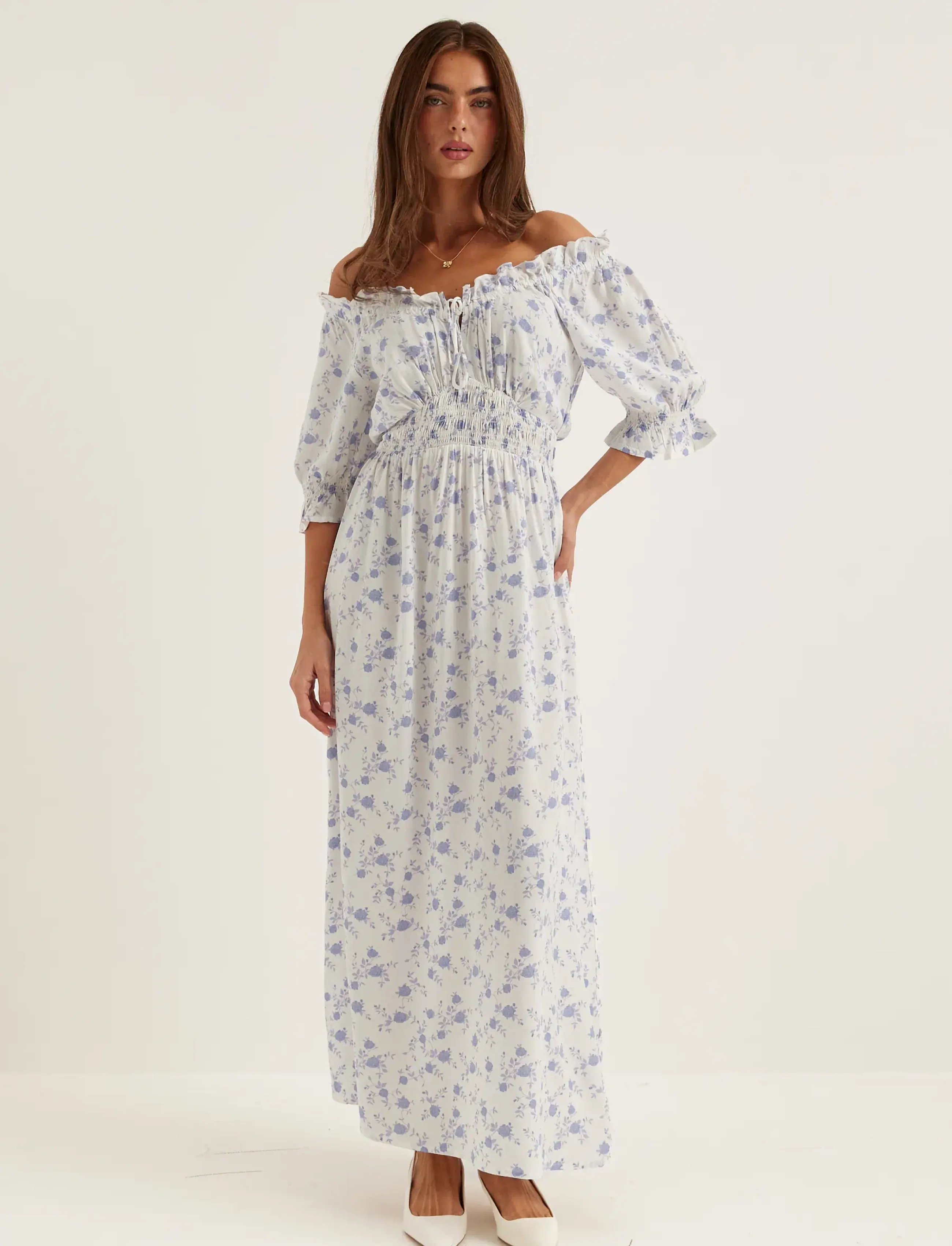 Bubbleroom - Smock Maxi Dress - sommarklänningar - lavender/patterned - 3