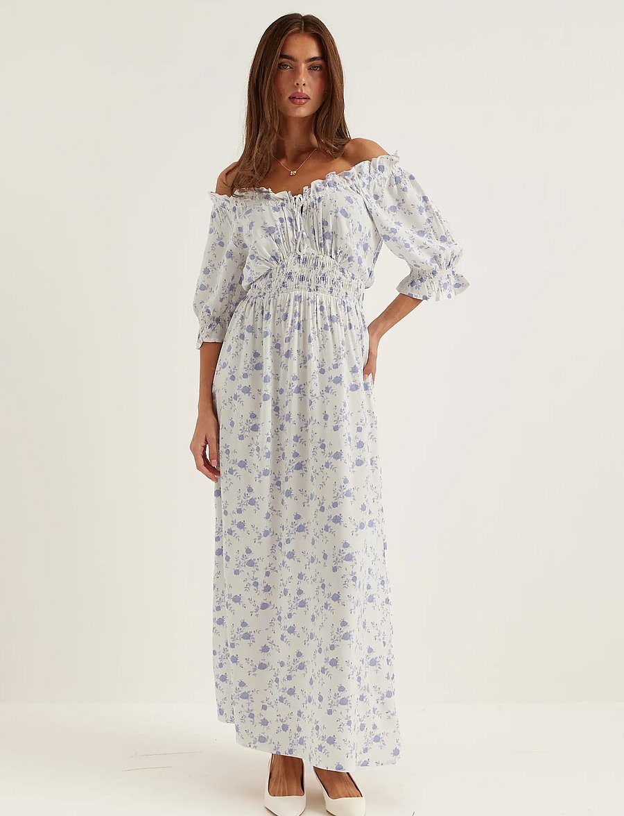 Bubbleroom - Smock Maxi Dress - sommarklänningar - lavender/patterned - 3