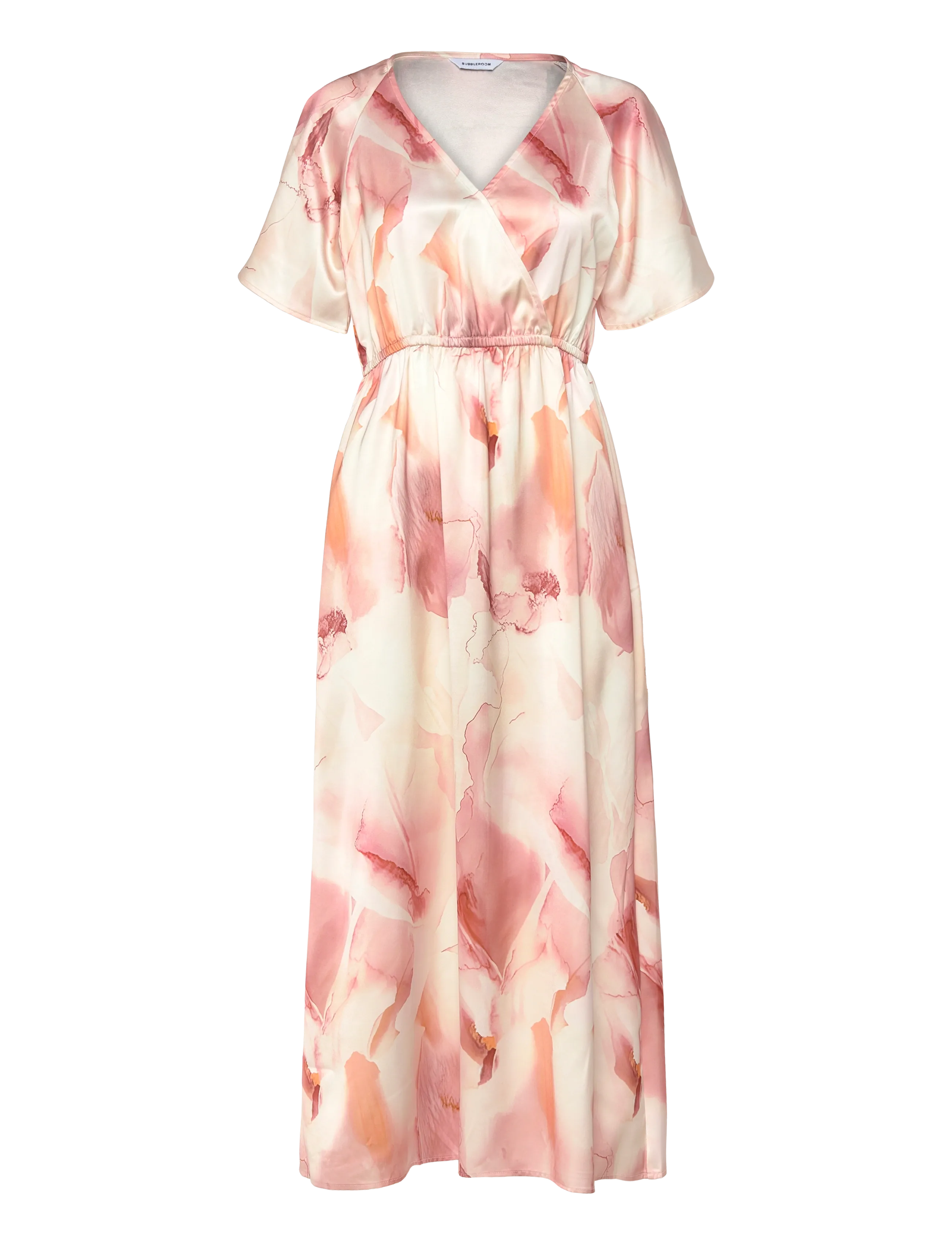 BUBBLEROOM Satin Maxi Kleid Beige - XL - Damen