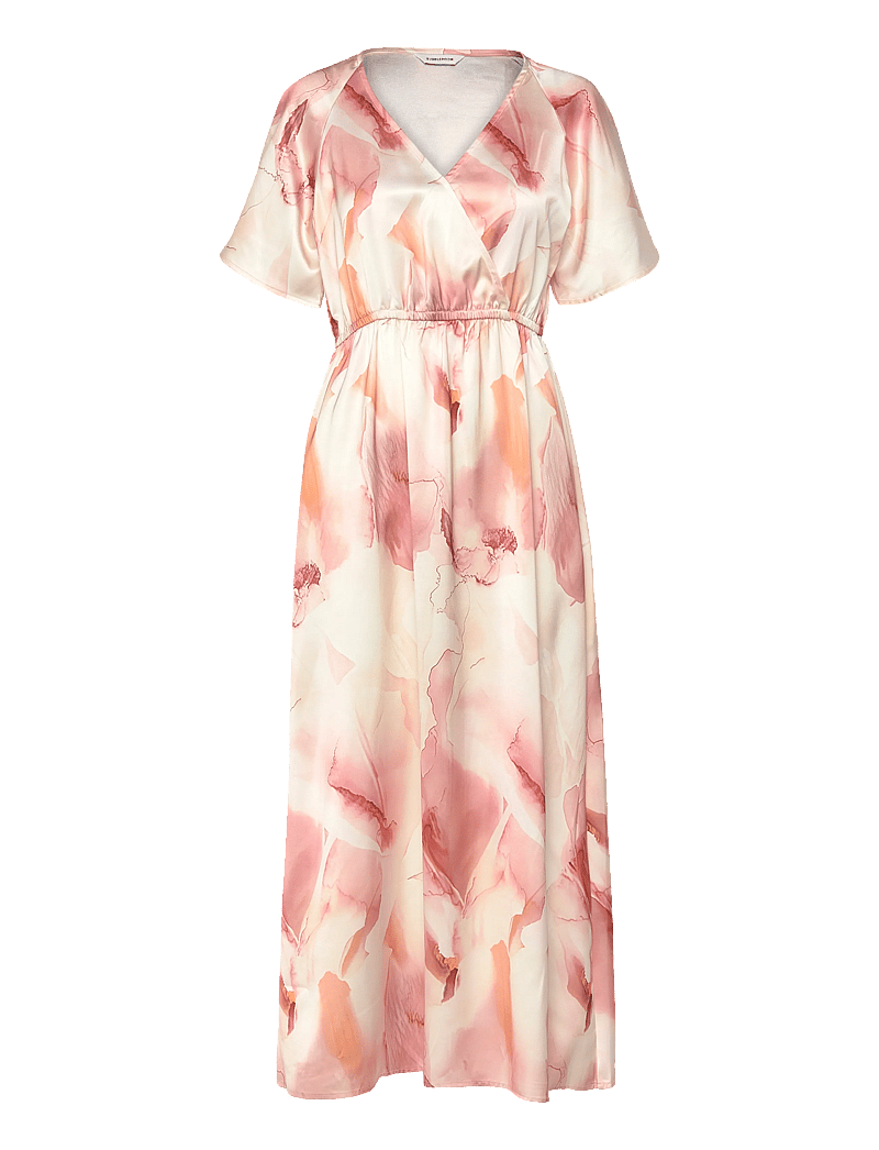 Bubbleroom - Satin Maxi Dress - slå-om-kjoler - beige/patterned - 1