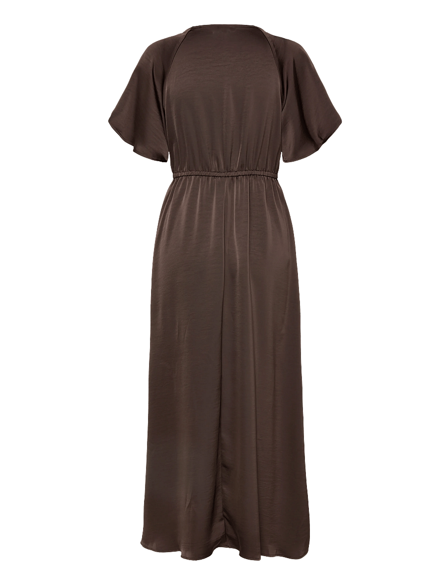 Bubbleroom - Satin Maxi Dress - sukienki kopertowe - brown - 2