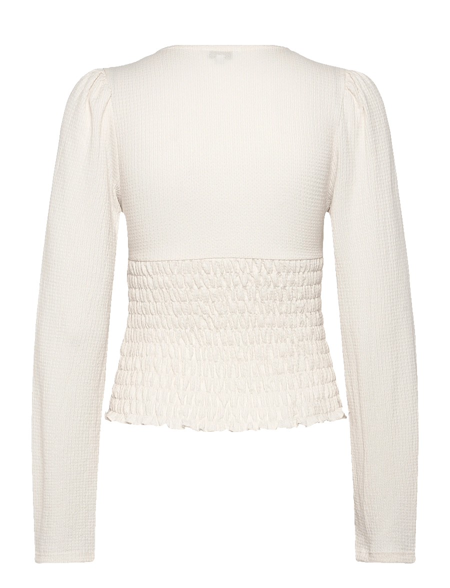 Bubbleroom - Structure Smock Top - langærmede bluser - cream - 2