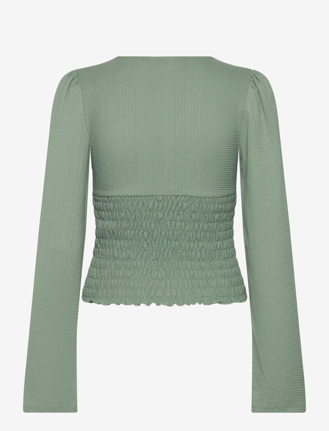Bubbleroom - Structure Smock Top - langærmede bluser - dusty green - 2
