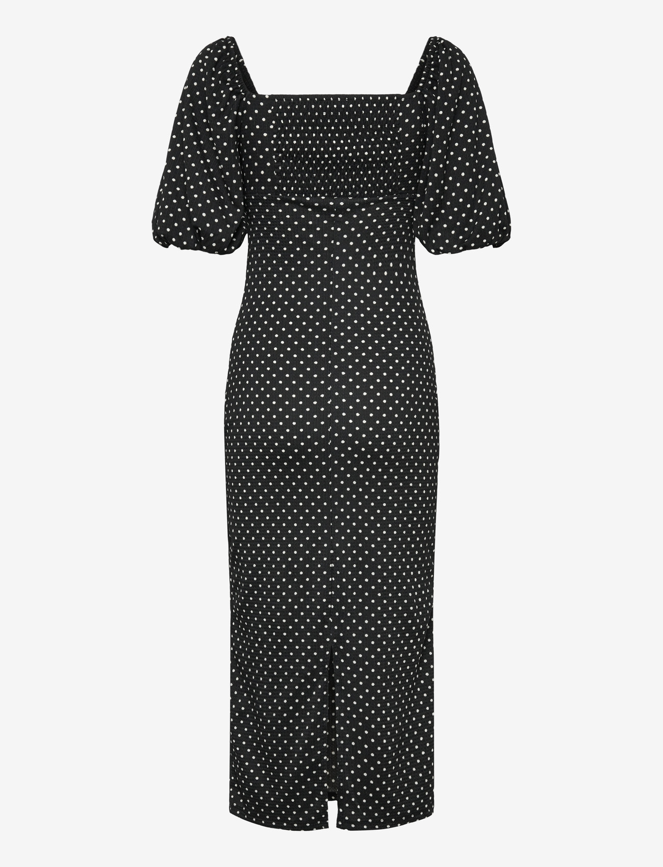 Bubbleroom - Volume Sleeve Midi Dress - midikleider - black/dotted - 2