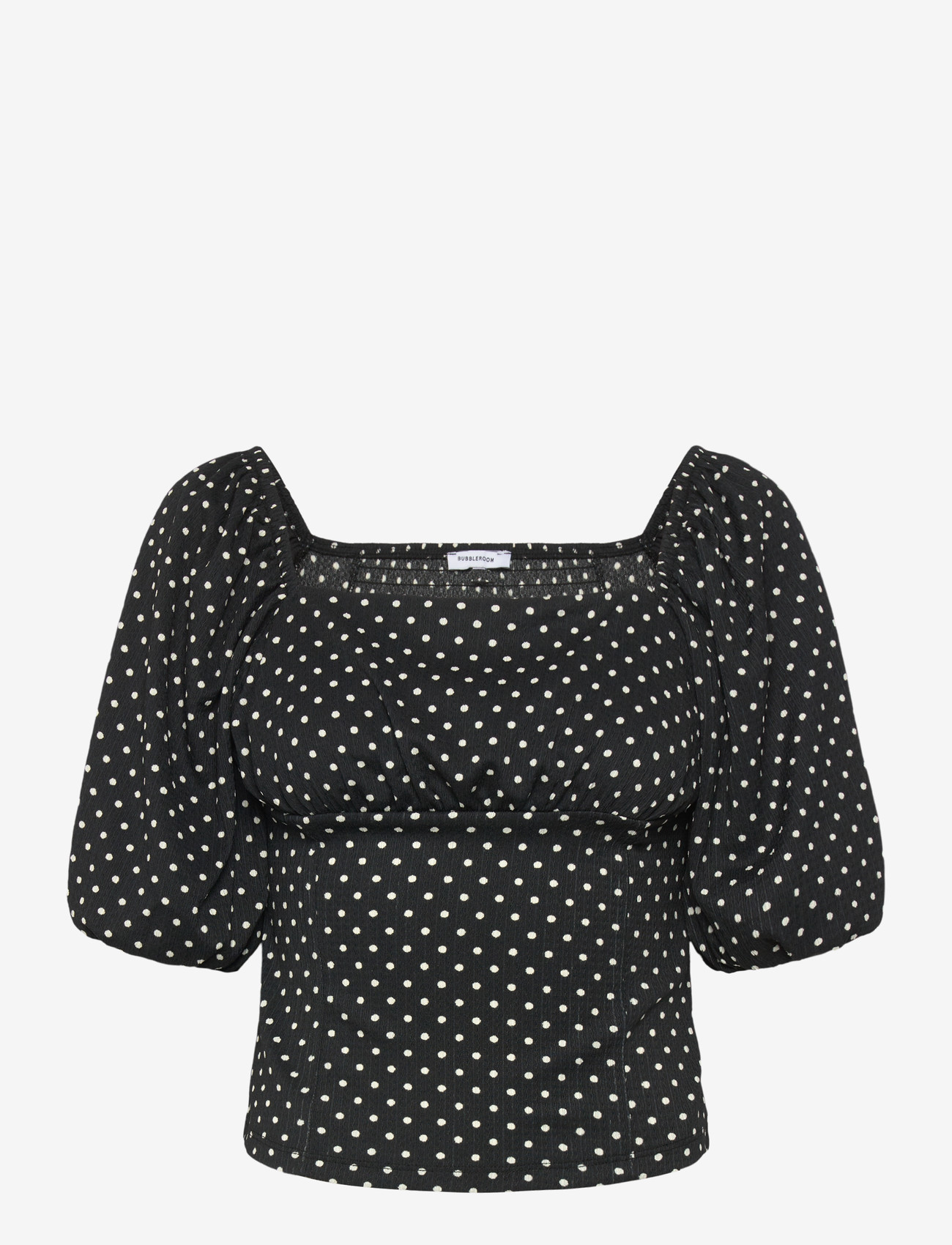 Bubbleroom - Volume Sleeve Top - lühikeste varrukatega pluusid - black/dotted - 1