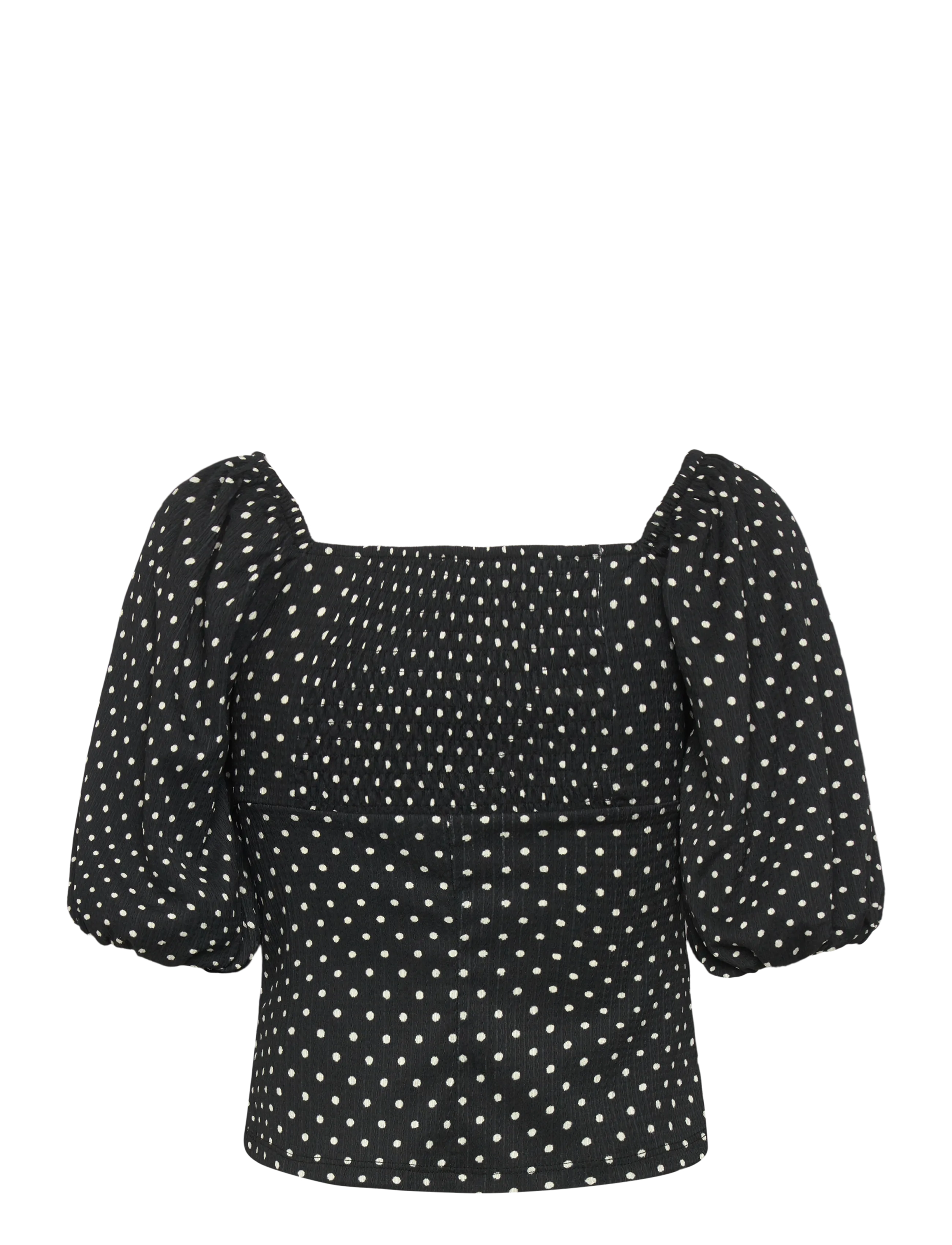 Bubbleroom - Volume Sleeve Top - kurzämlige blusen - black/dotted - 2