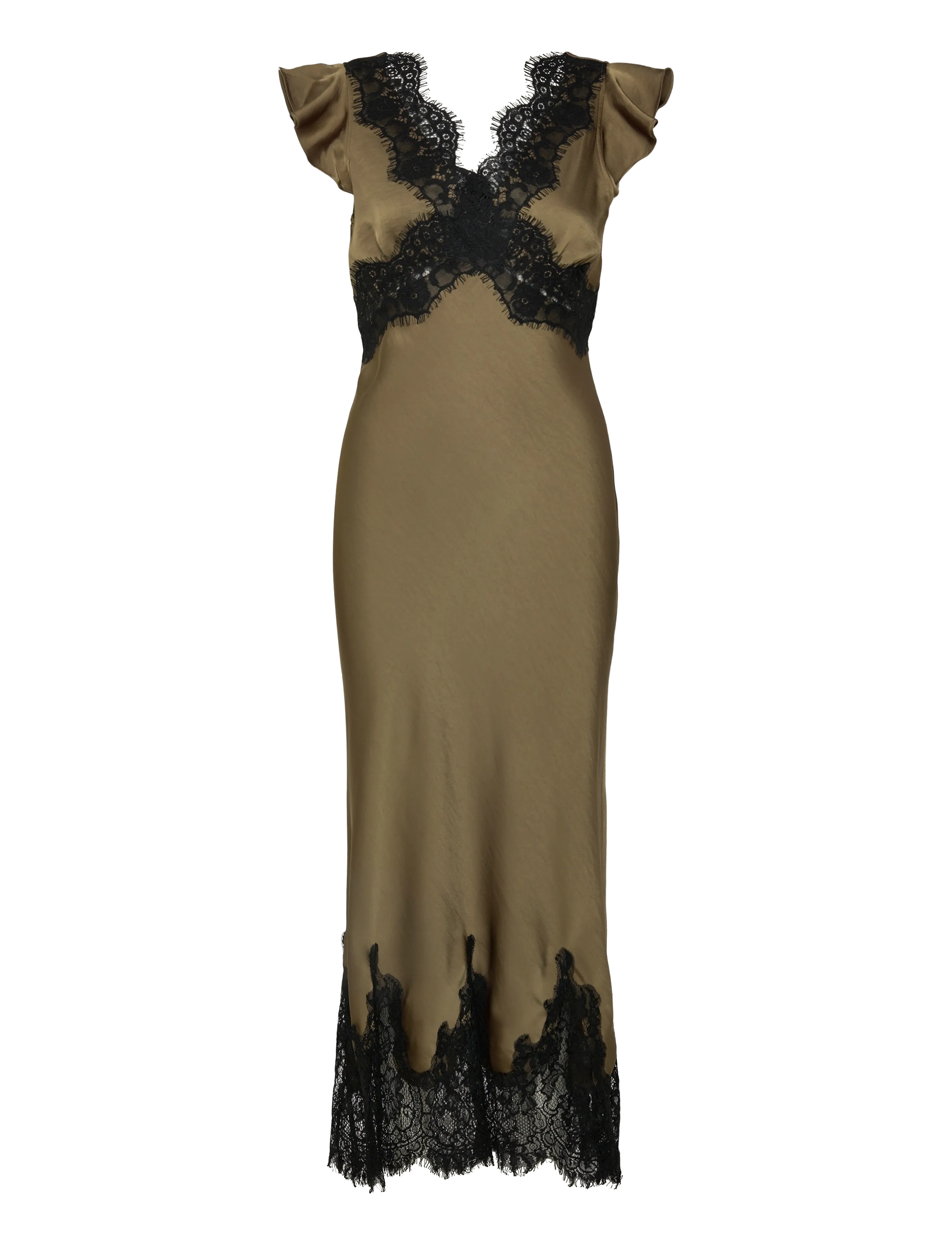 Bubbleroom - Lace Satin Maxi Dress
