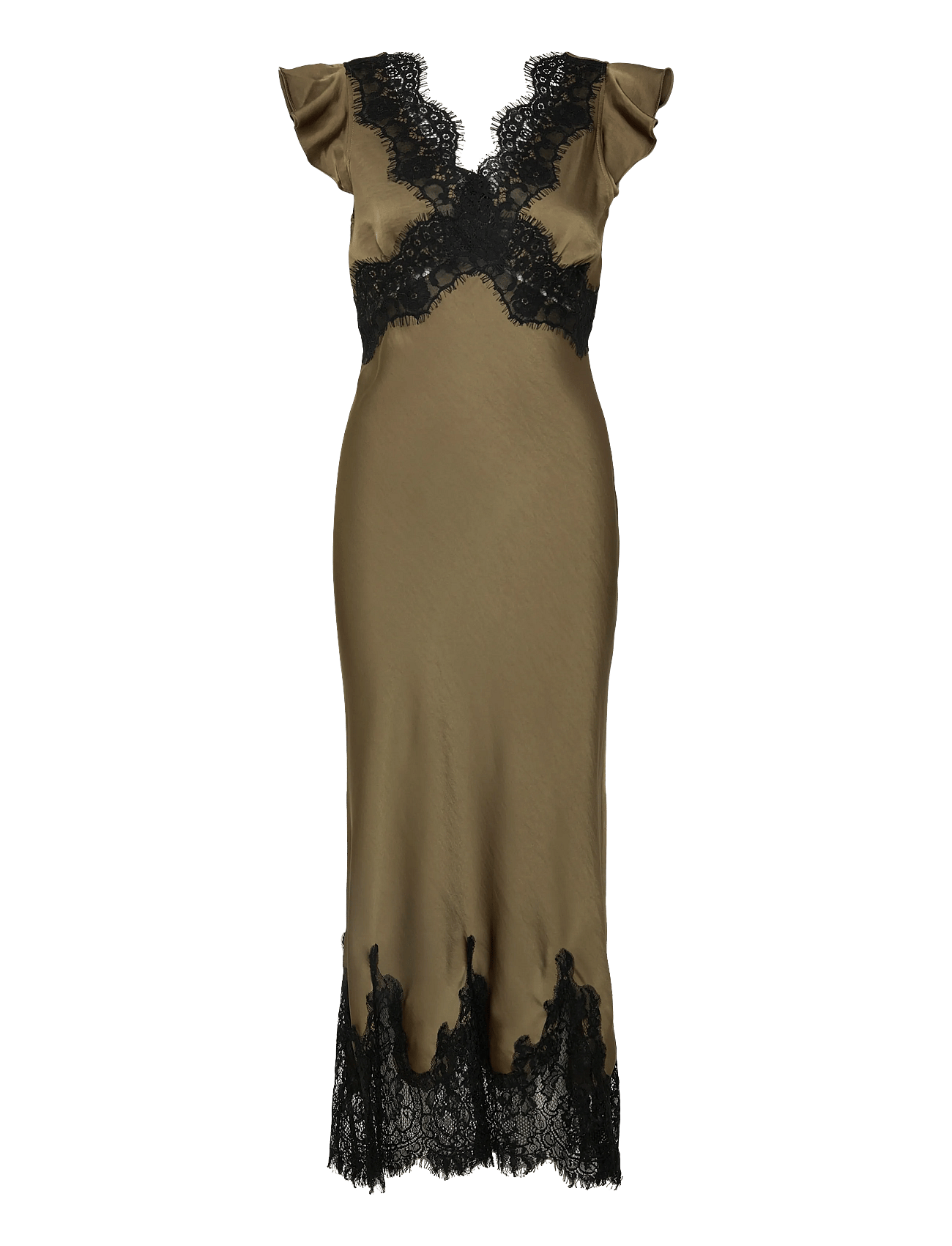 Bubbleroom - Lace Satin Maxi Dress