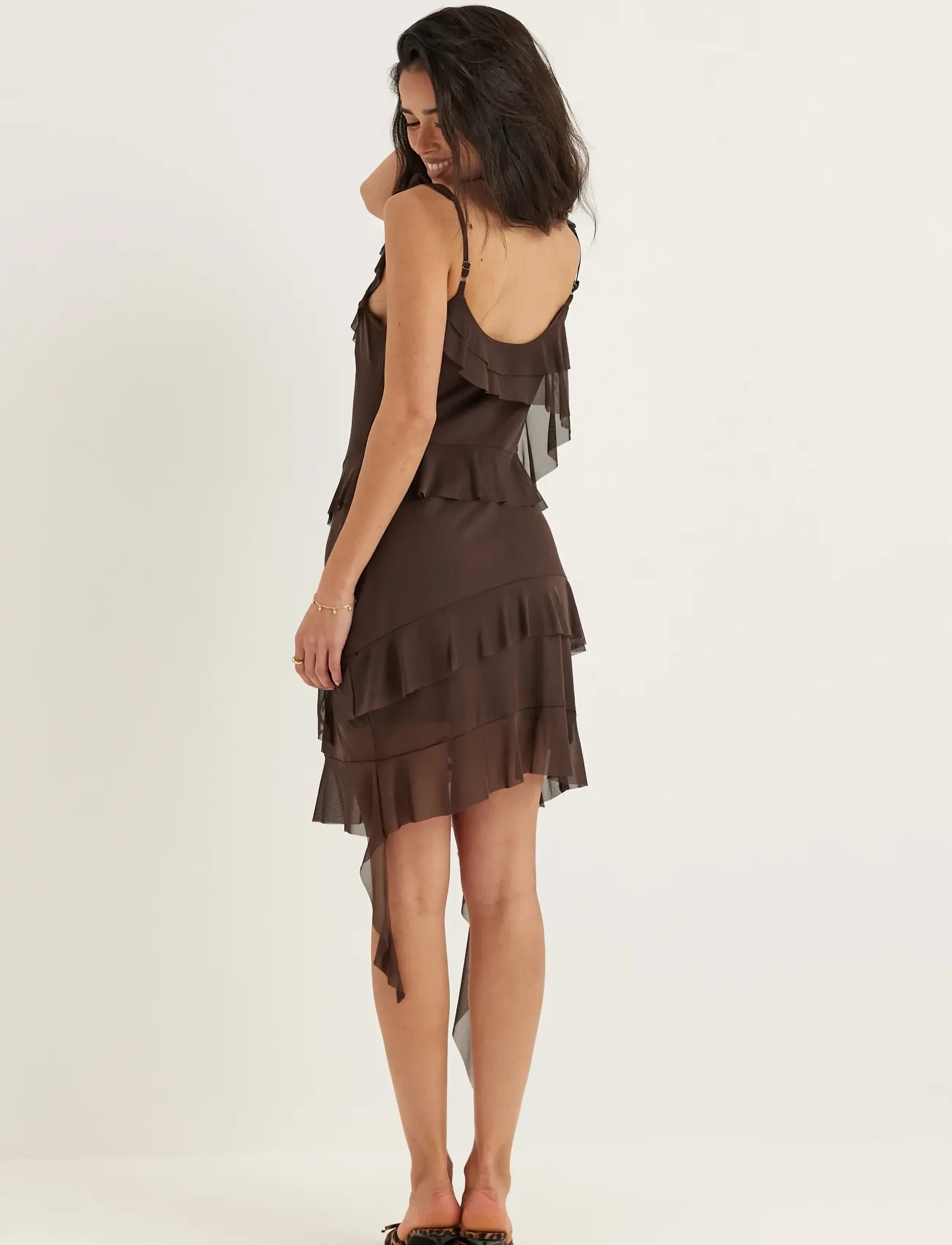 BUBBLEROOM Flounce Mesh Short Dress korta klänningar dam – bild 5