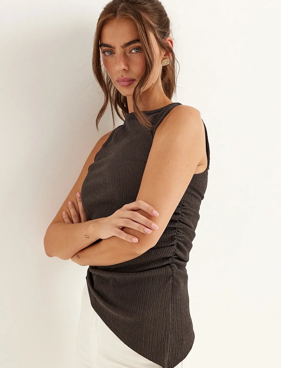Bubbleroom - Structure Tank Top - Ärmellose tops - brown - 3