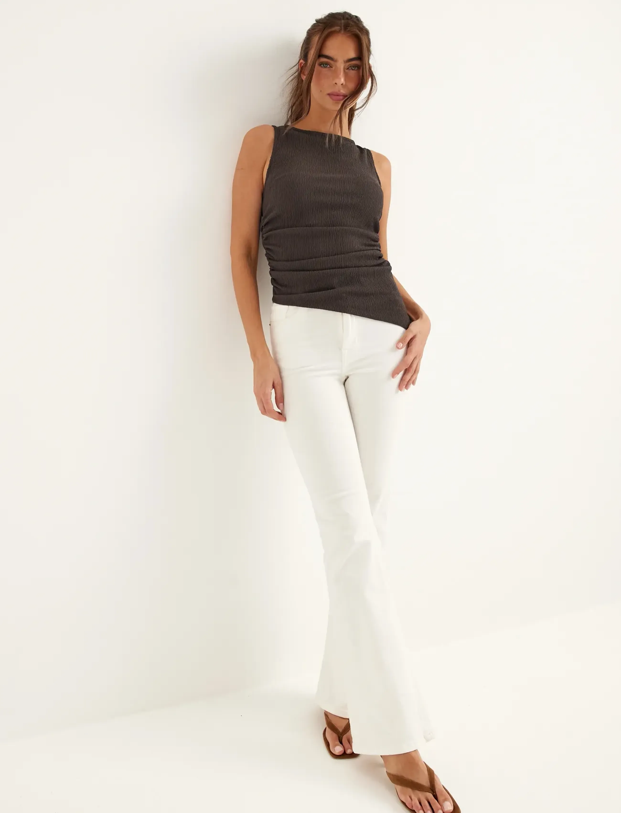 Bubbleroom - Structure Tank Top - Ärmellose tops - brown - 5
