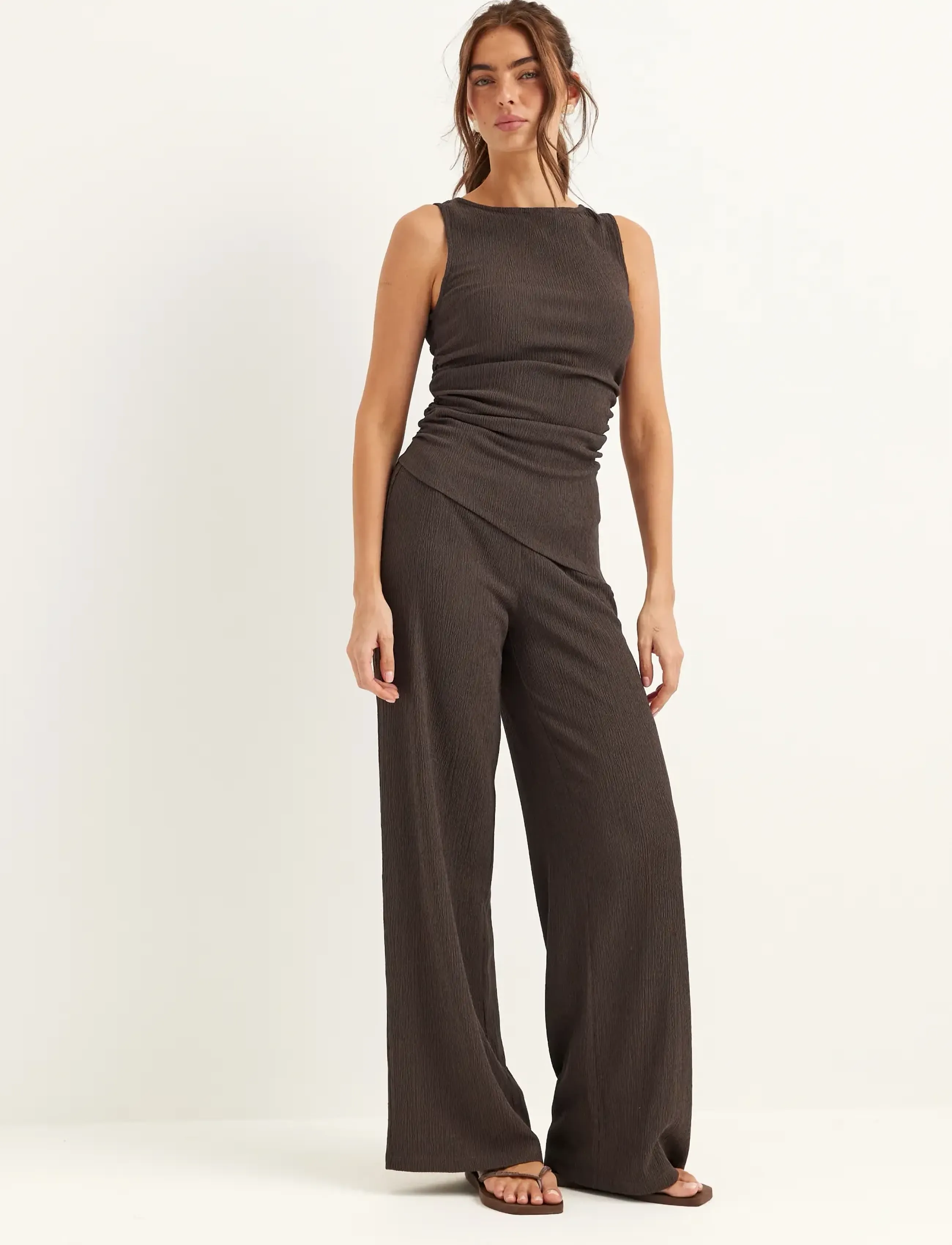 BUBBLEROOM Structure Tank Top linnen dam – bild 6