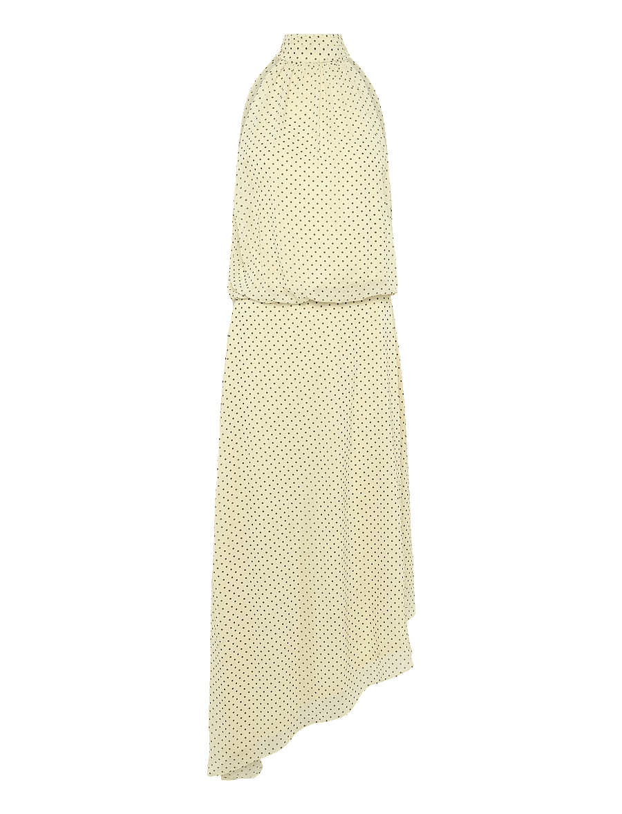 Bubbleroom - Asymmetric Chiffon Halterneck Dress - maxikleider - light yellow/patterned - 1