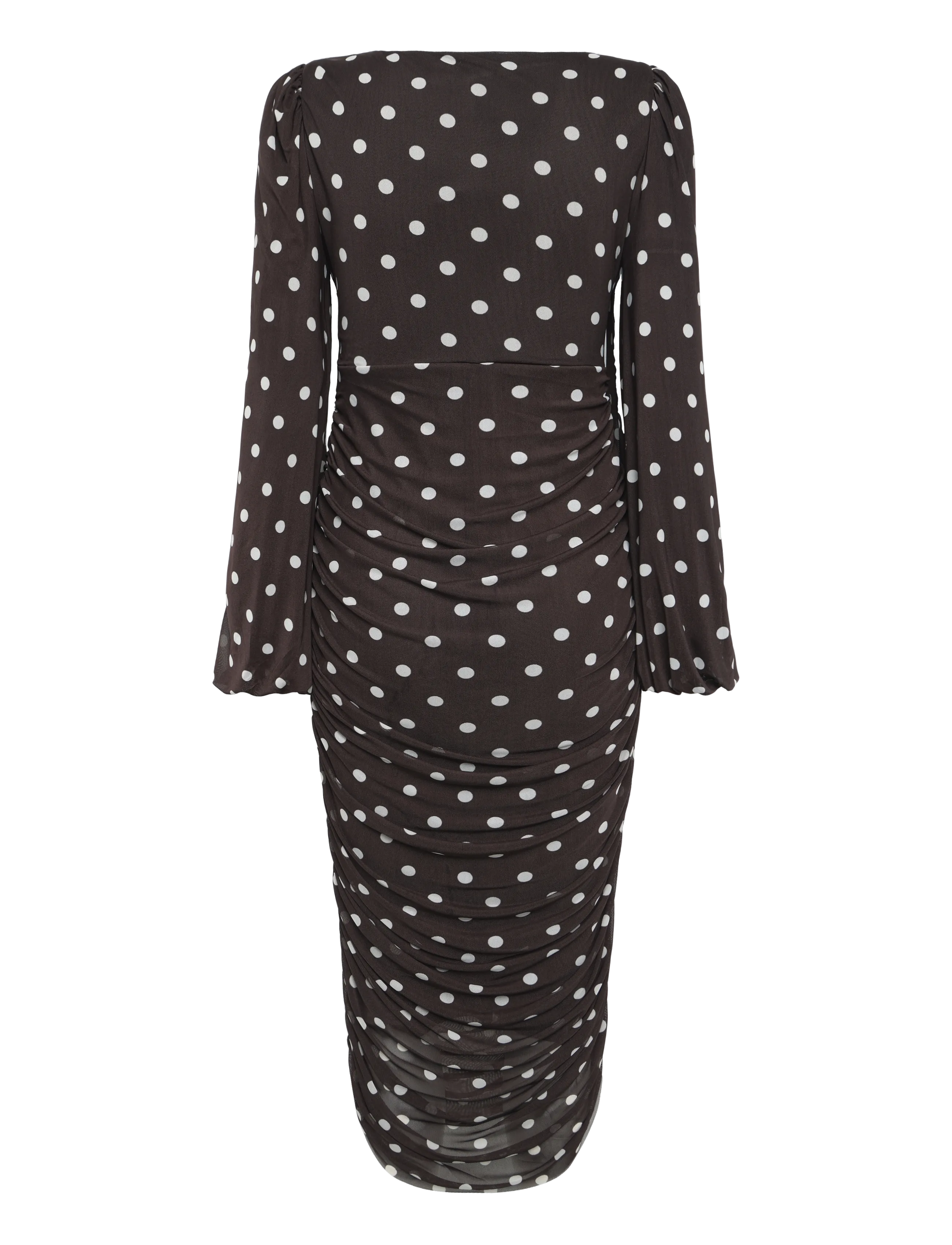 Bubbleroom - Mesh Wrap Ankle Dress - wickelkleider - brown/patterned - 2