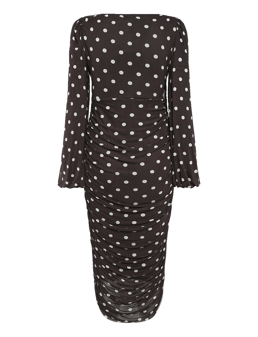 Bubbleroom - Mesh Wrap Ankle Dress - wickelkleider - brown/patterned - 2