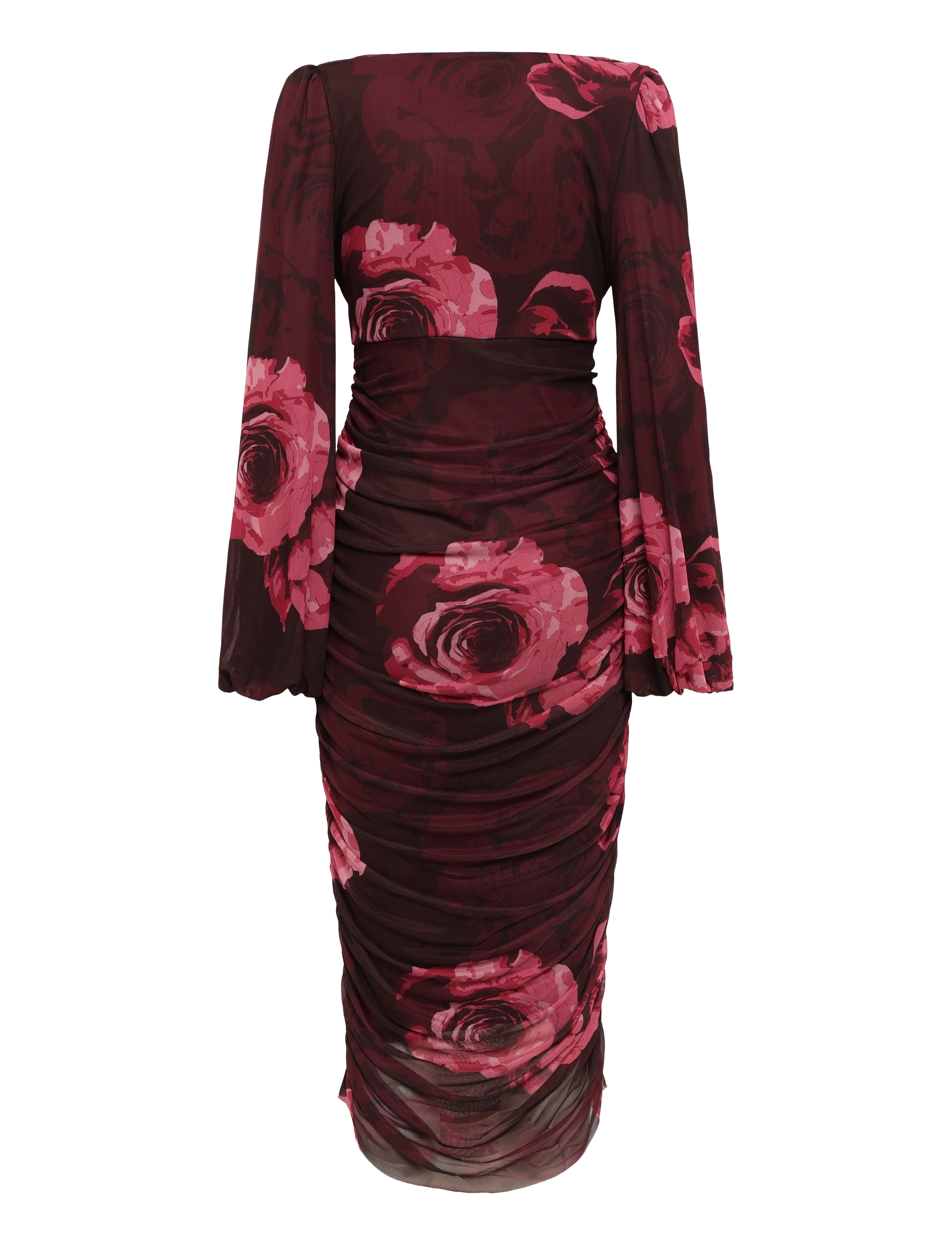 Bubbleroom - Mesh Wrap Ankle Dress - wickelkleider - pink/floral - 2