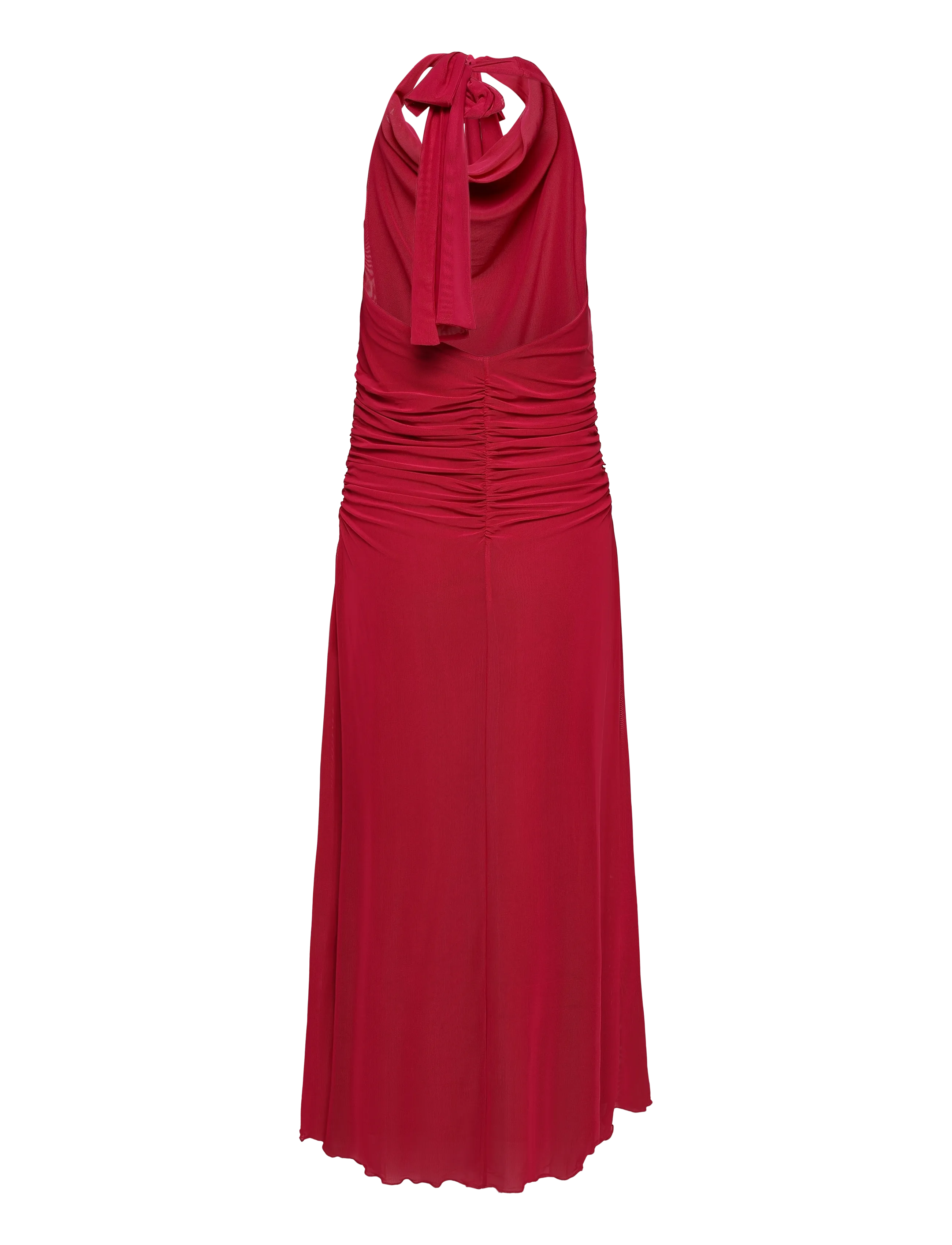 Bubbleroom - Drapy Halterneck Mesh Dress - aftonklänningar - cerise - 2