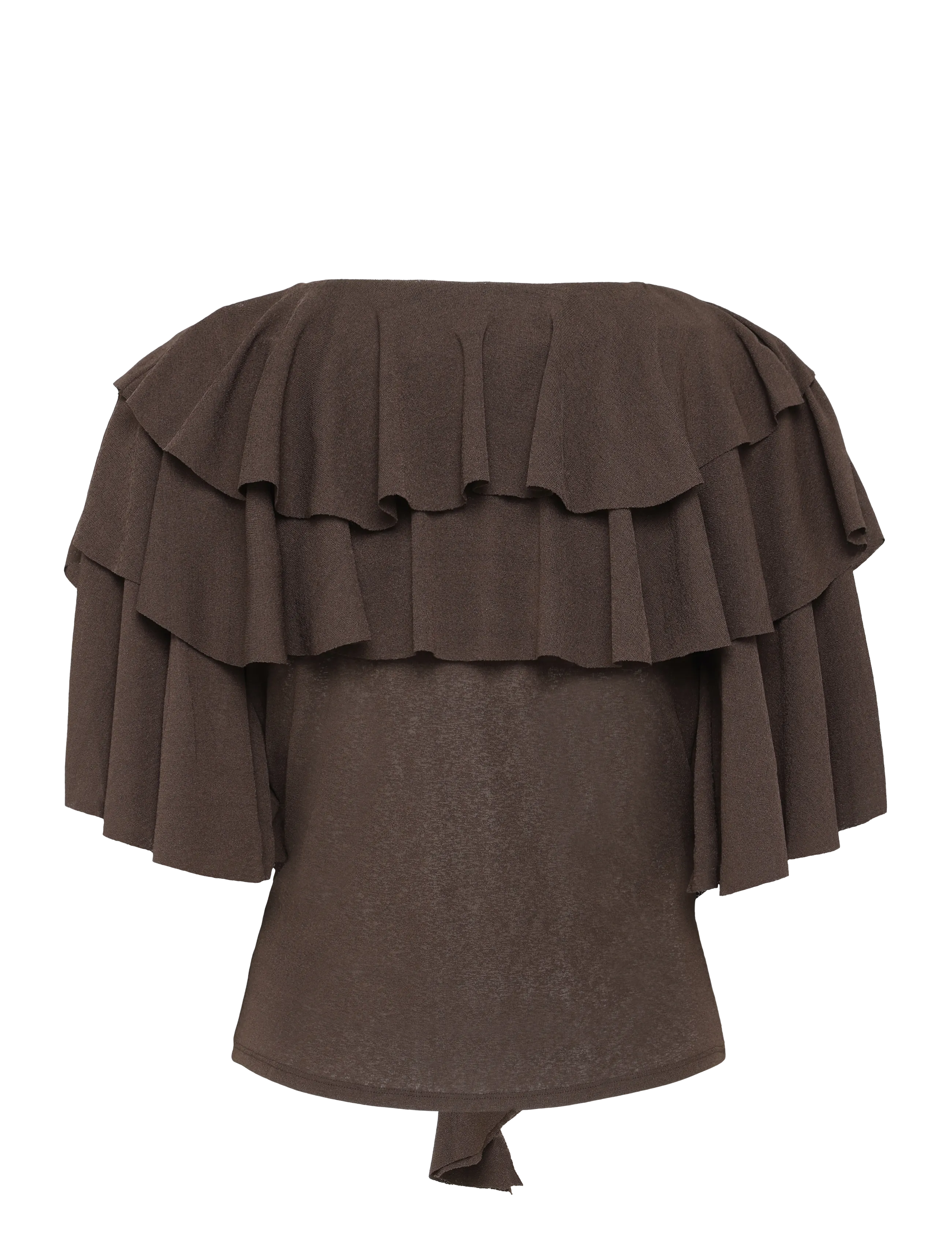 Bubbleroom - Flounce Top - lühikeste varrukatega pluusid - brown - 2