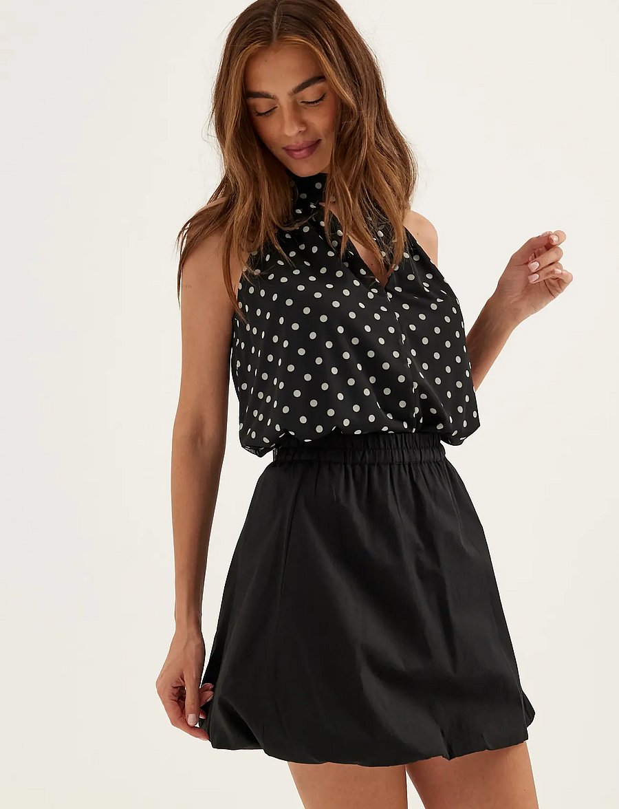 Bubbleroom - Balloon Short Cotton Skirt - kurze röcke - black - 3