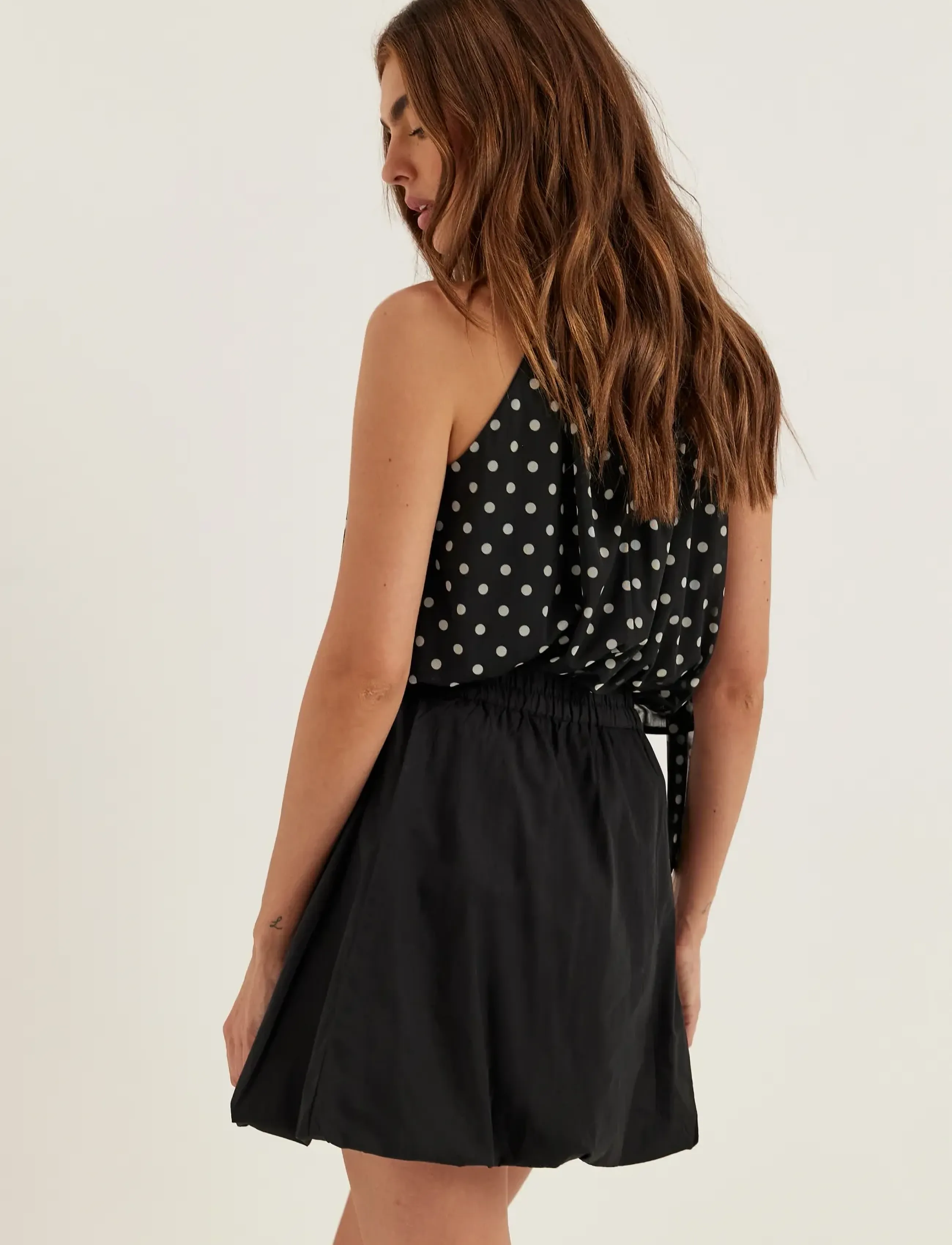 Bubbleroom - Balloon Short Cotton Skirt - black - 4