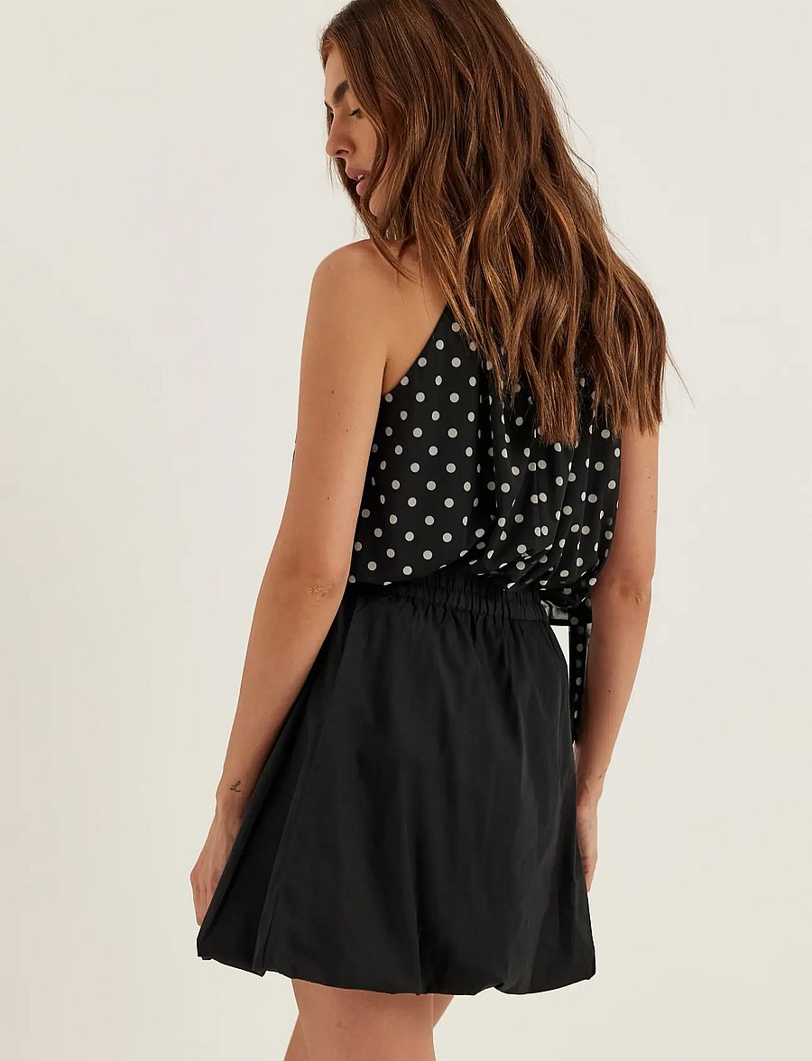 Bubbleroom - Balloon Short Cotton Skirt - kurze röcke - black - 4