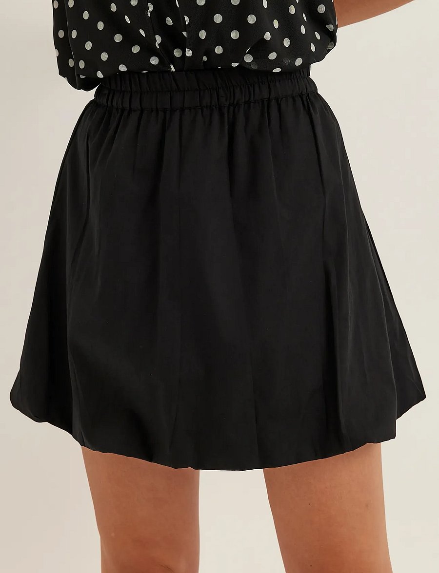 Bubbleroom - Balloon Short Cotton Skirt - kurze röcke - black - 5